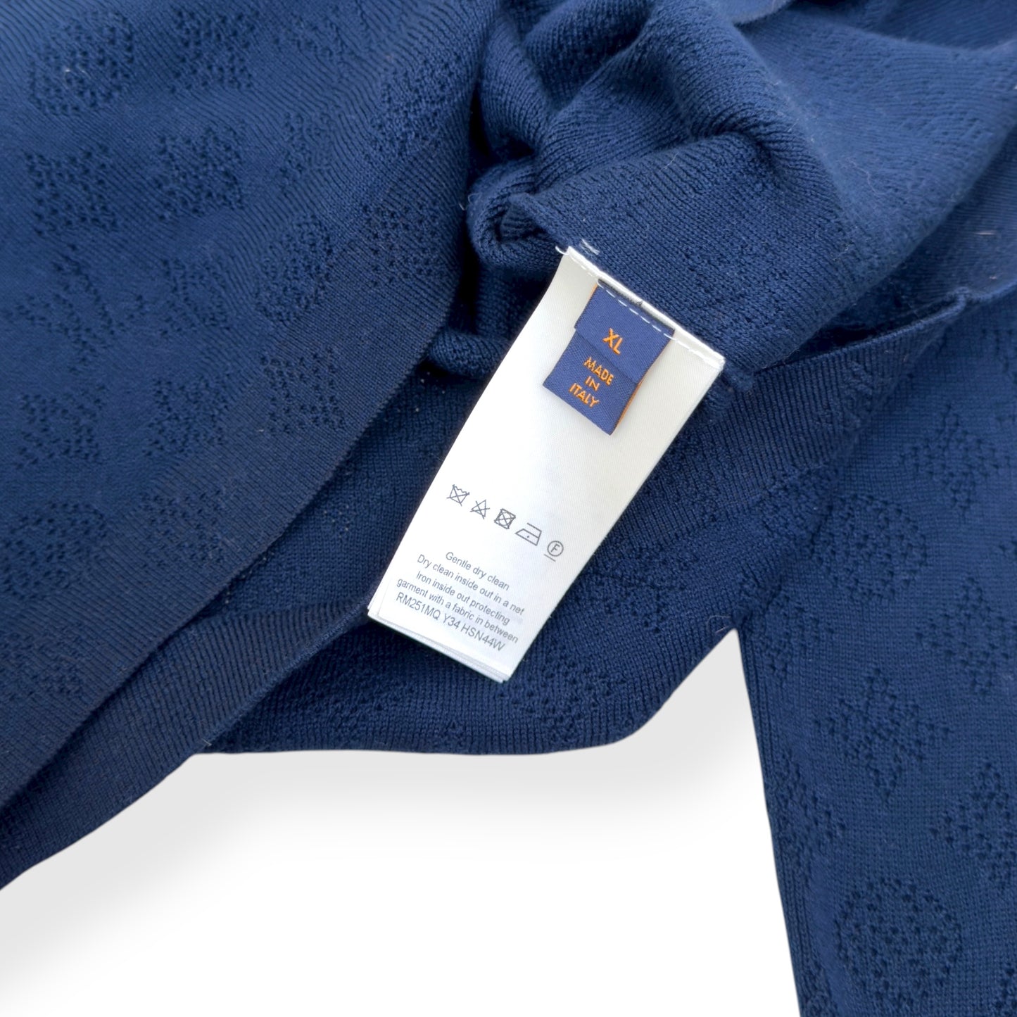 LOUIS VUITTON MONOGRAM POINTELLE COTTON OVERSHIRT LUXURY BLUE XL