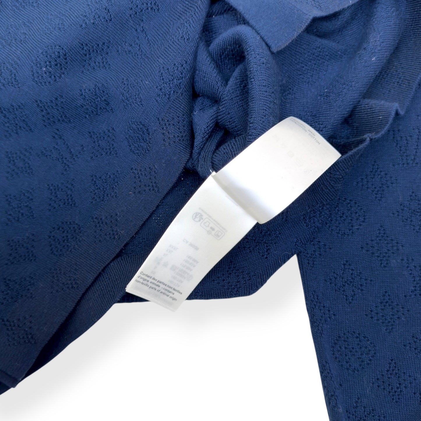 LOUIS VUITTON MONOGRAM POINTELLE COTTON OVERSHIRT LUXURY BLUE XL