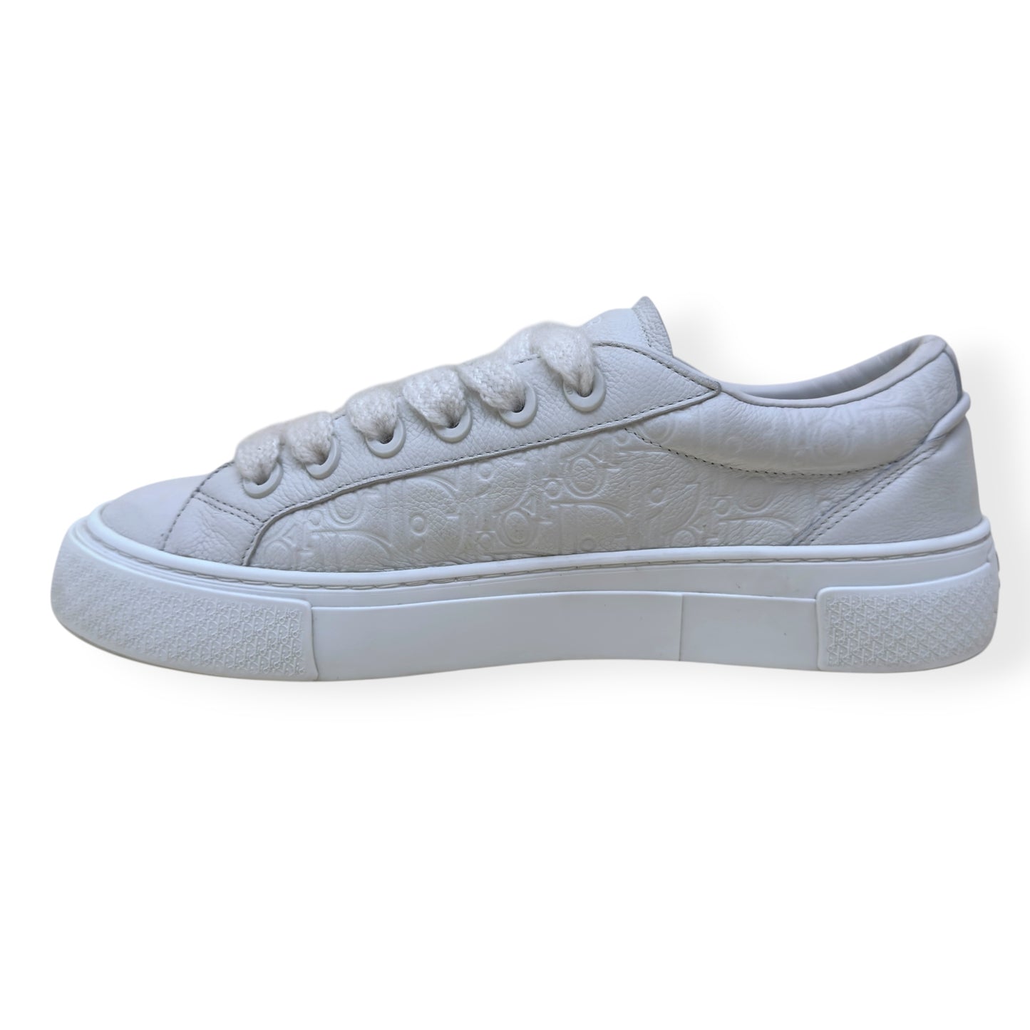 DIOR OBLIQUE EMBOSSED LEATHER SNEAKER WHITE 46 / UK12