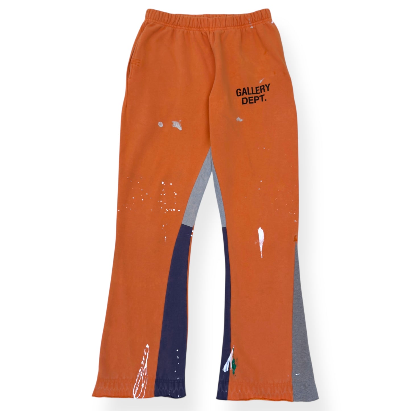 GALLERY DEPT. PAINTED FLARE SWEATPANTS ORANGE / GREY / NAVY L