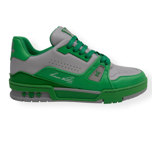 LOUIS VUITTON LV TRAINER GREEN / GREY UK7