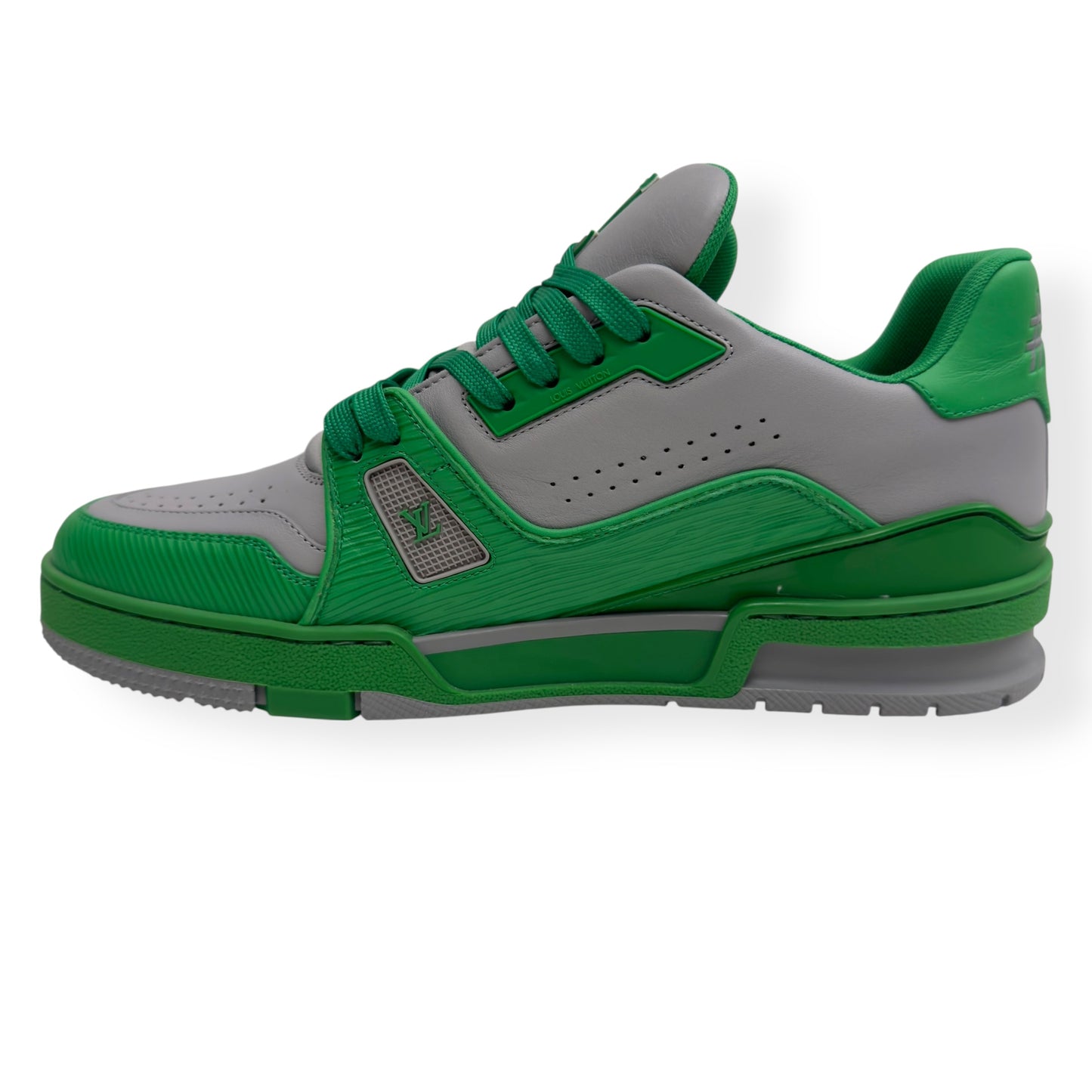 LOUIS VUITTON LV TRAINER GREEN / GREY UK7