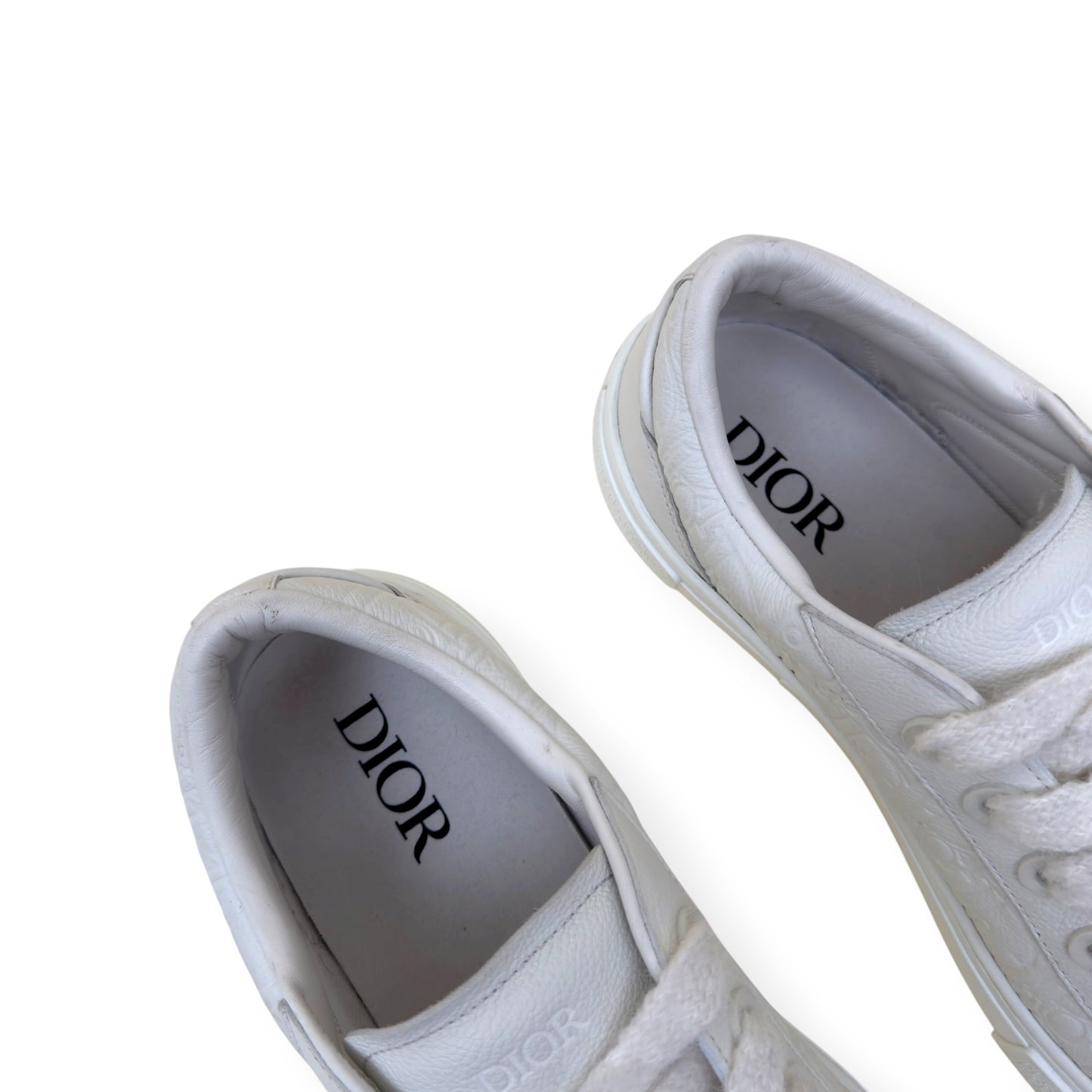 DIOR OBLIQUE EMBOSSED LEATHER SNEAKER WHITE 46 / UK12