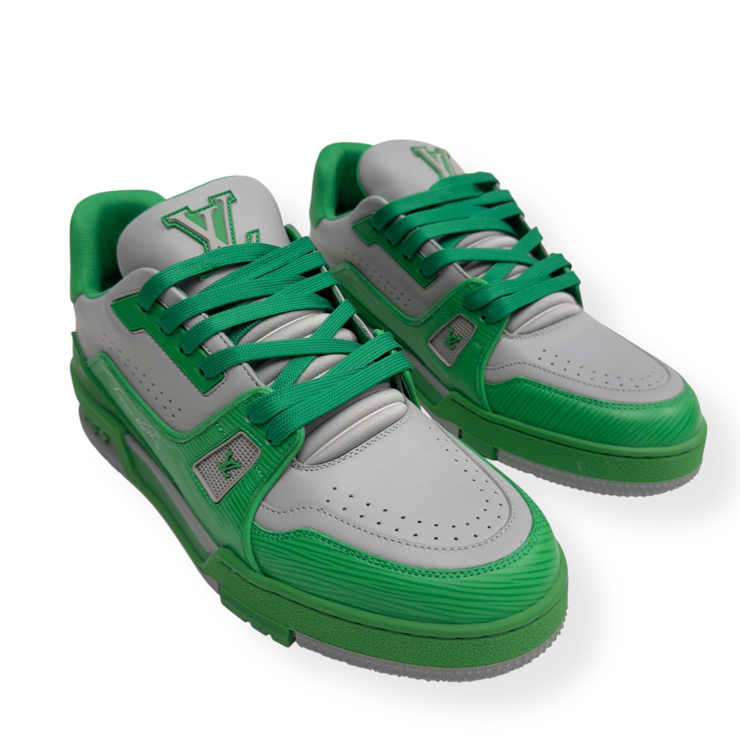 LOUIS VUITTON LV TRAINER GREEN / GREY UK7