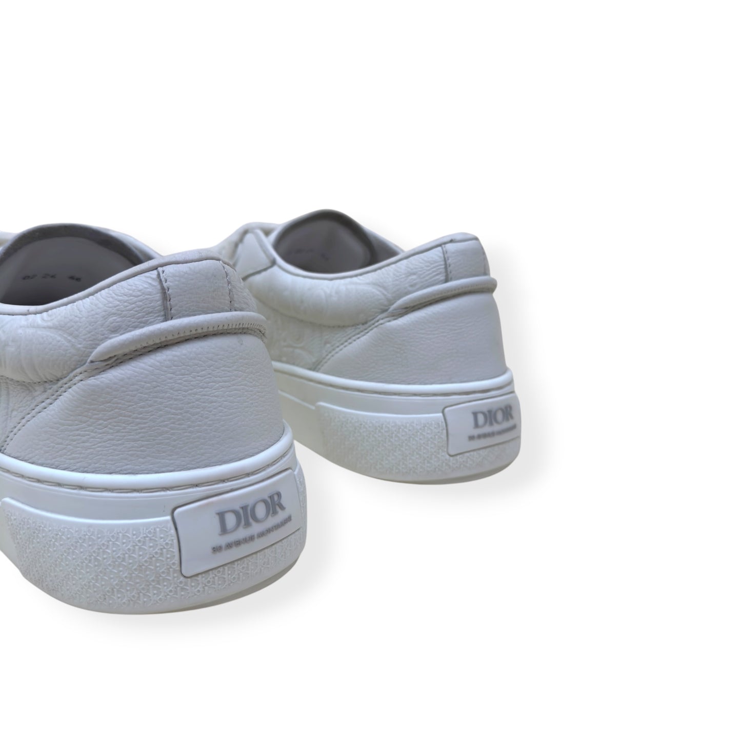 DIOR OBLIQUE EMBOSSED LEATHER SNEAKER WHITE 46 / UK12