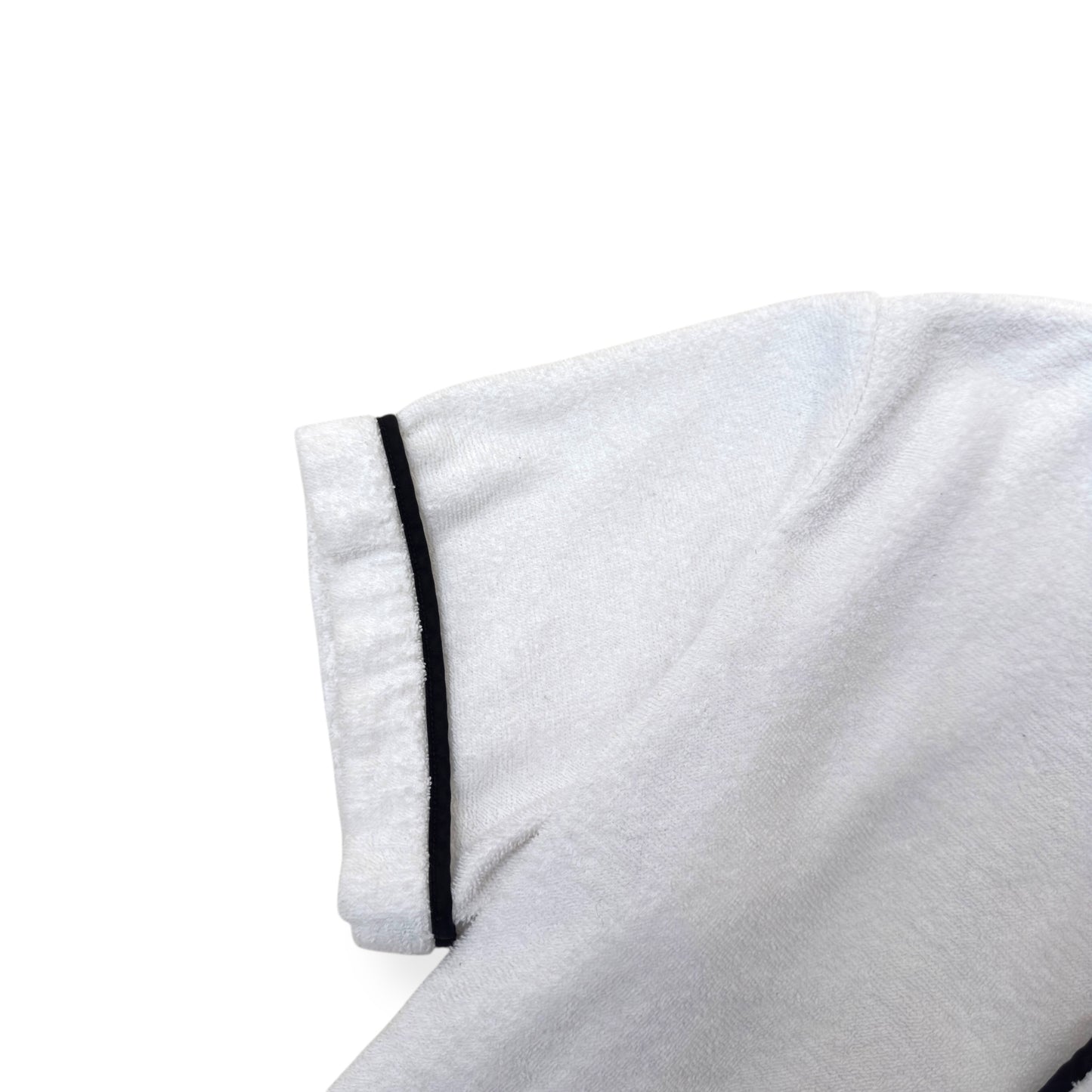 PRADA TERRY COTTON BOWLING SHIRT WHITE L