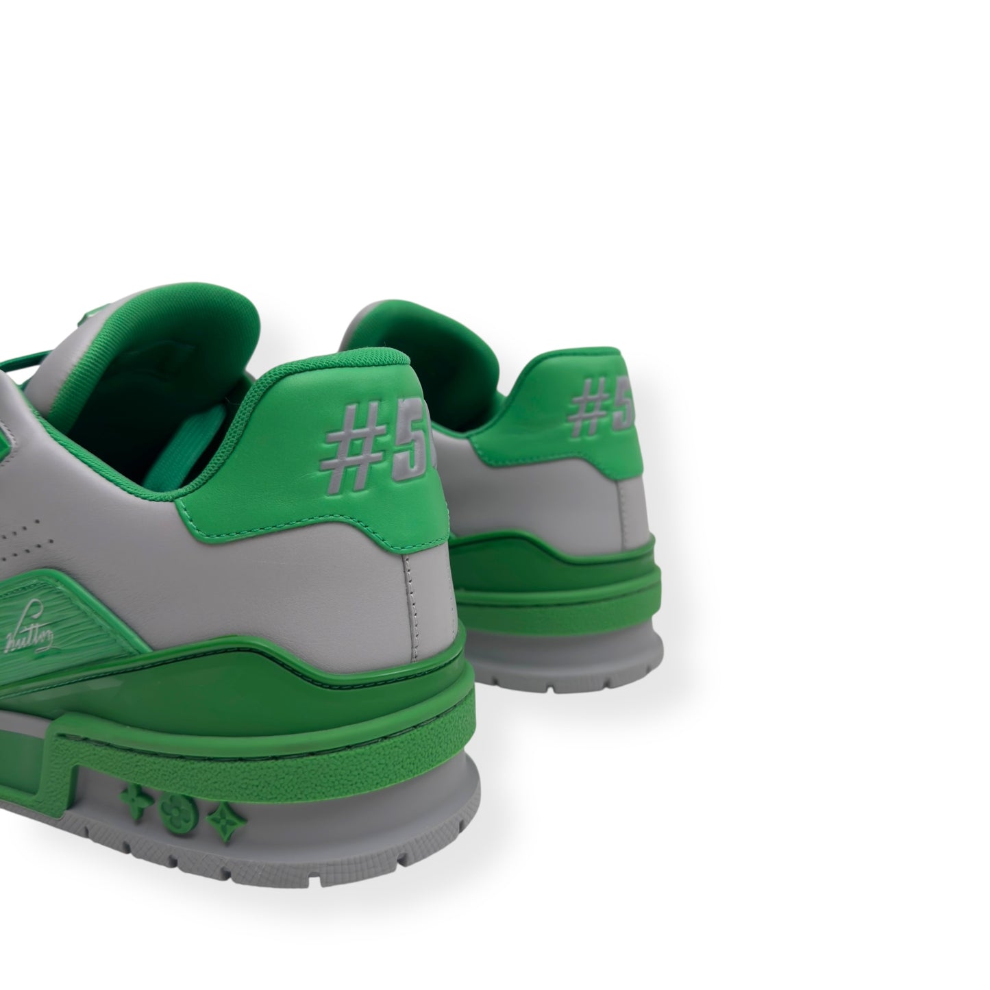 LOUIS VUITTON LV TRAINER GREEN / GREY UK7