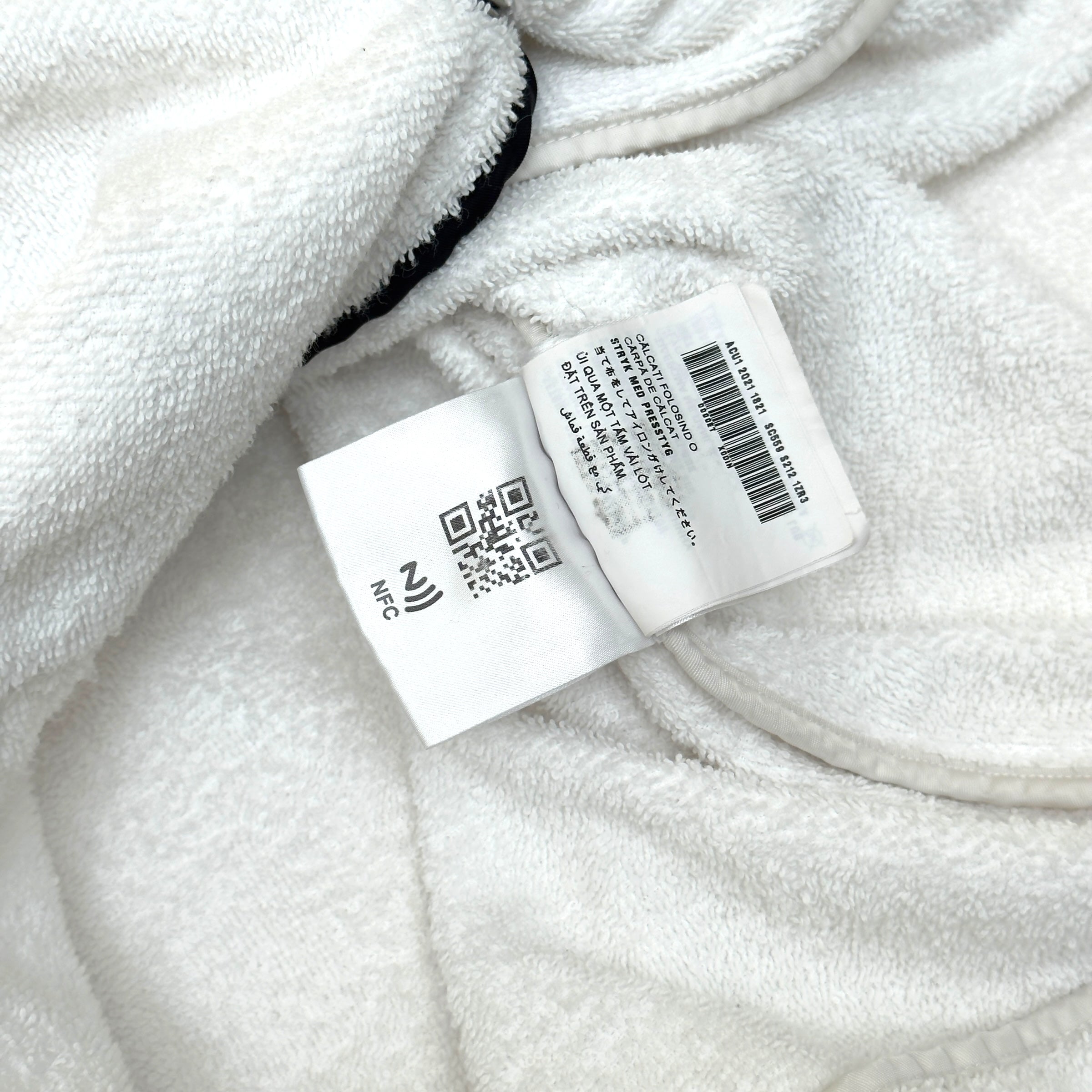 PRADA TERRY COTTON BOWLING SHIRT WHITE L