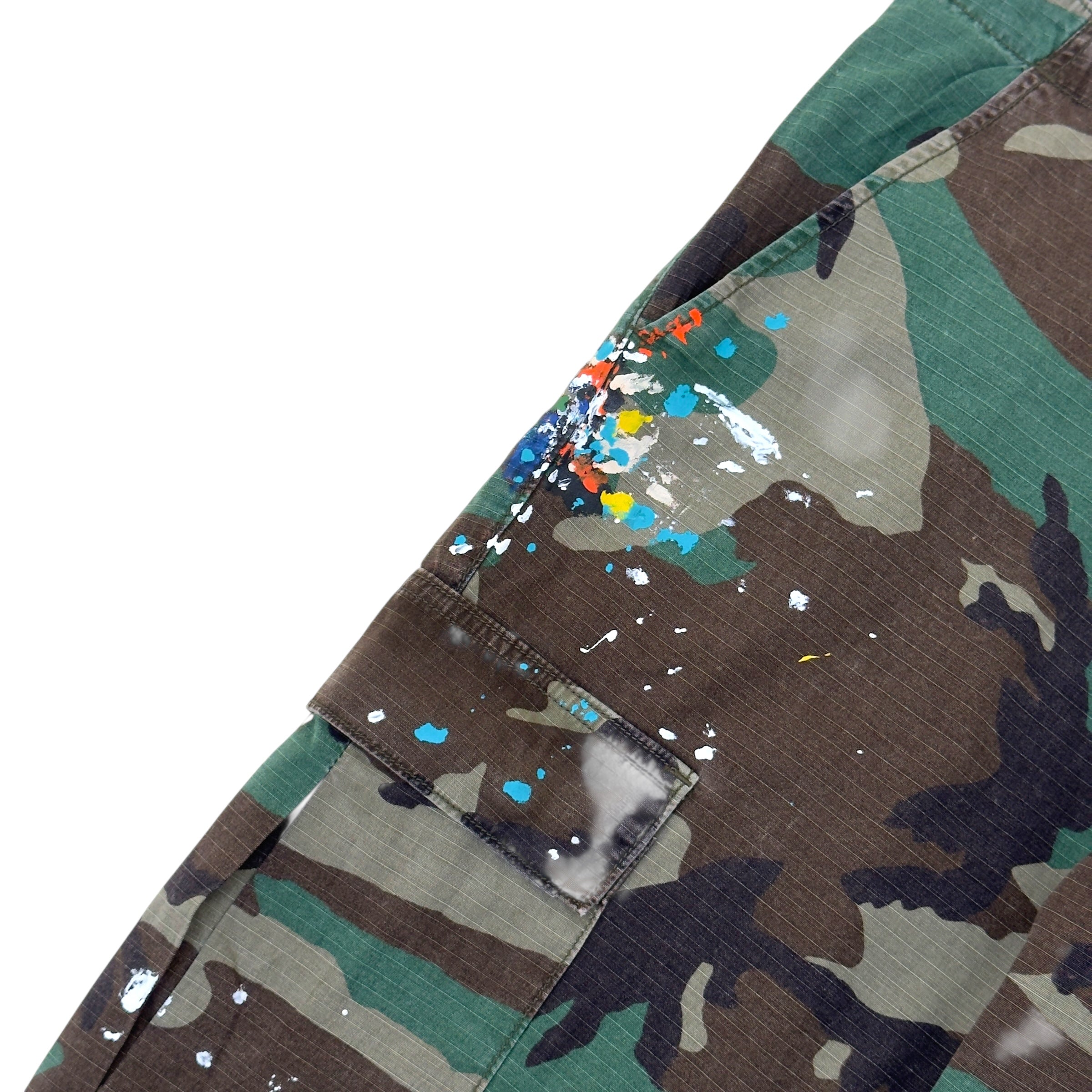 GALLERY DEPT. LA FLARE PAINTED CARGO TROUSERS CAMO W34”