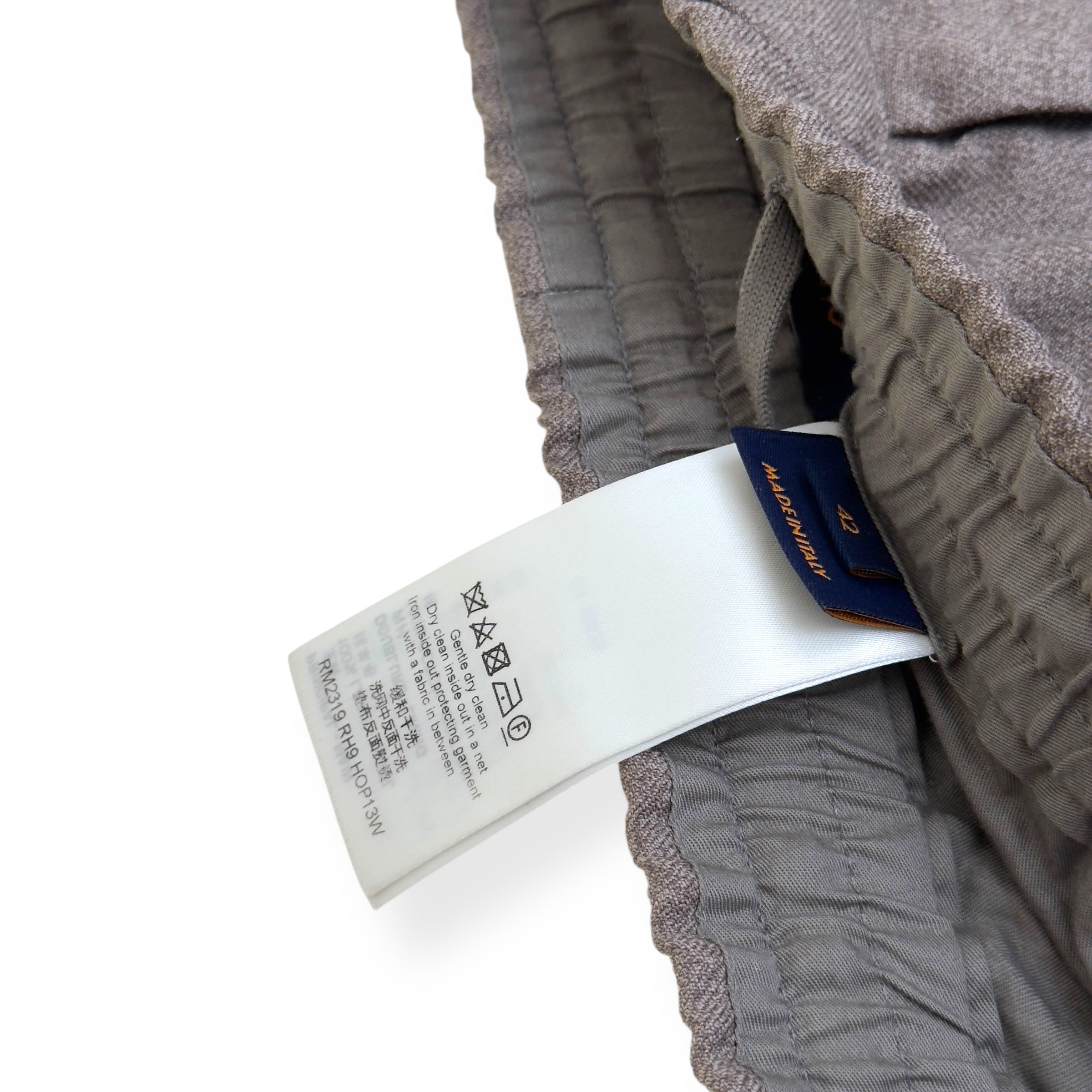 LOUIS VUITTON WOOL STRAIGHT LEG TROUSERS BEIGE 42 / M
