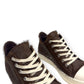 RICK OWENS PONY HAIR LOW TOP SNEAKER BROWN 41.5 / UK7.5