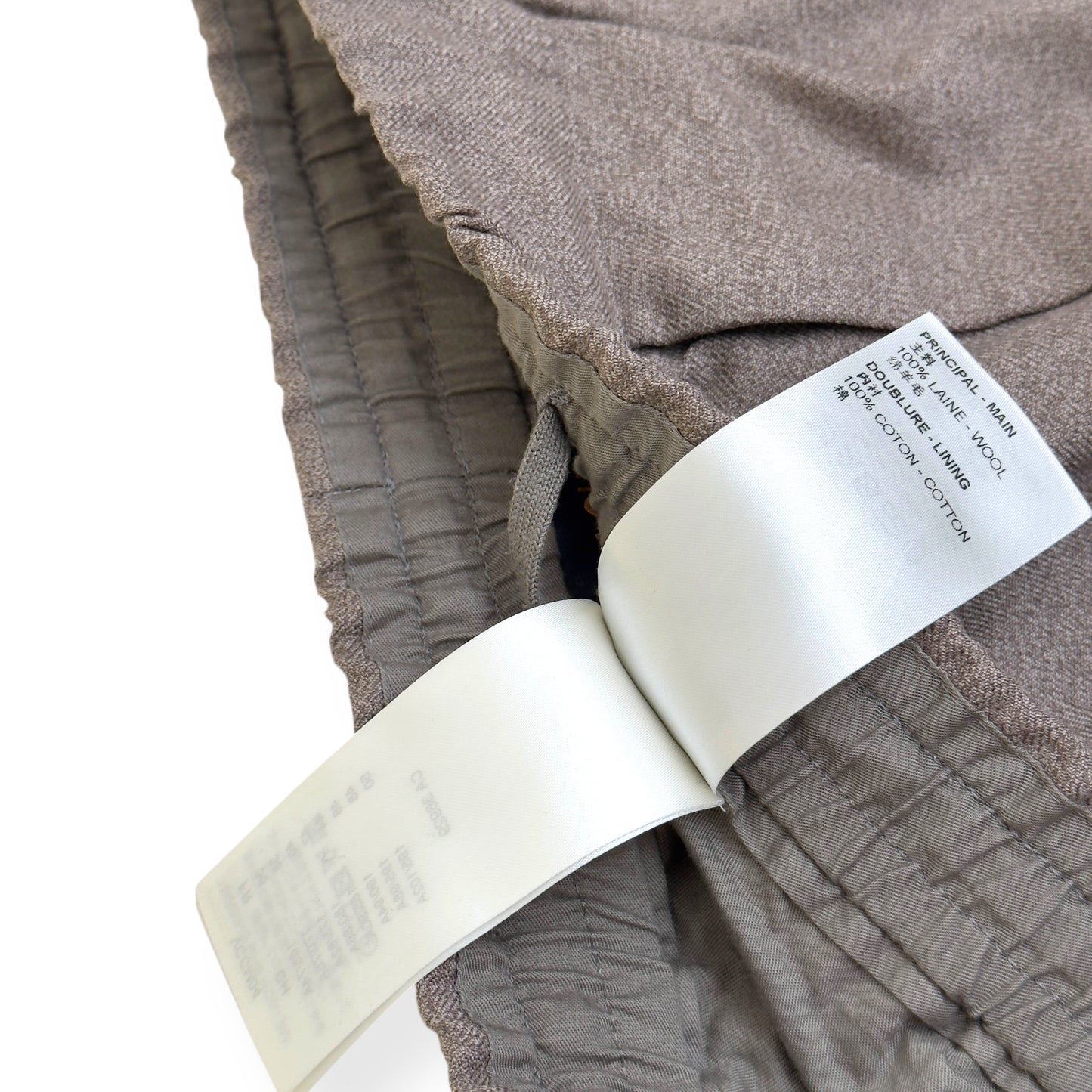 LOUIS VUITTON WOOL STRAIGHT LEG TROUSERS BEIGE 42 / M