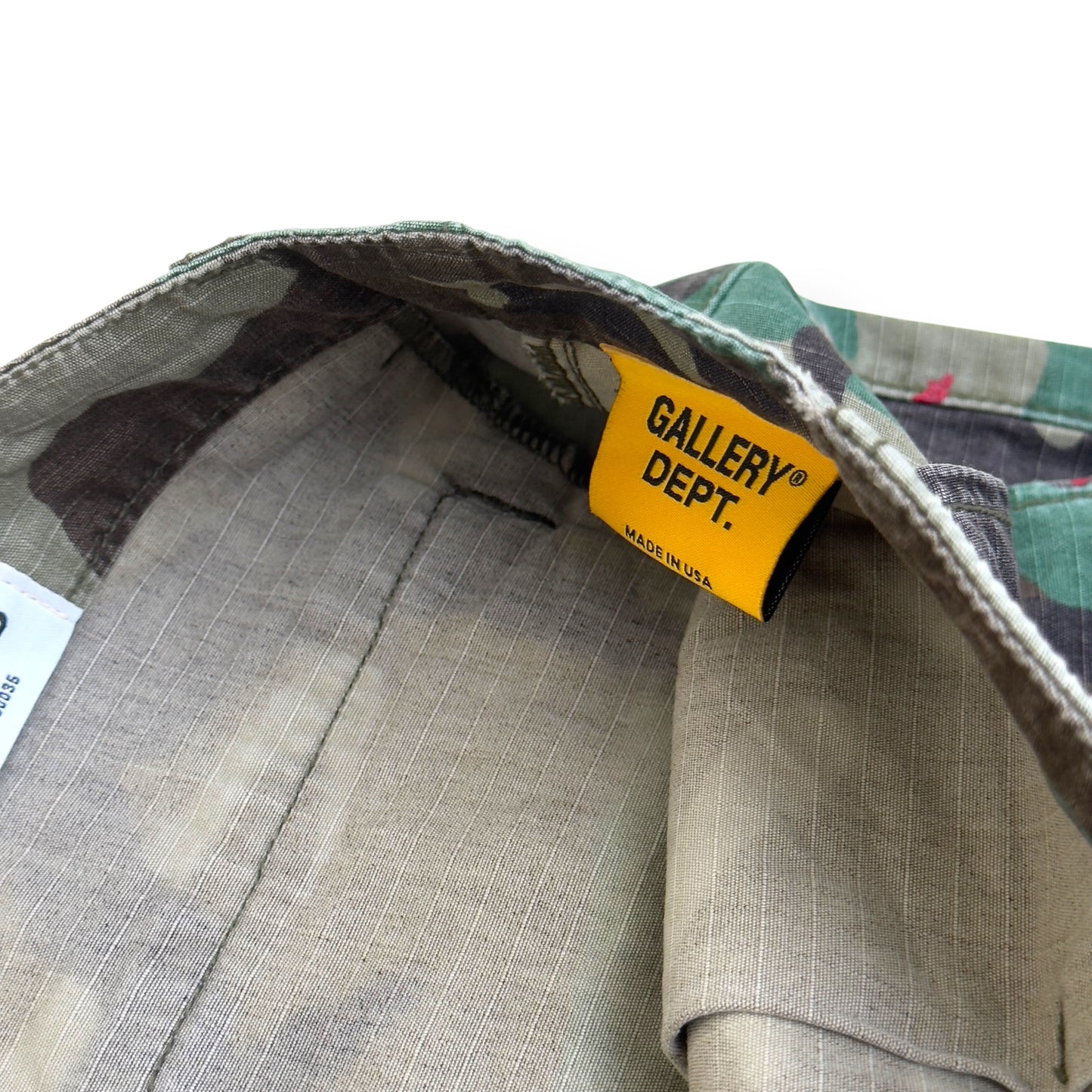 GALLERY DEPT. LA FLARE PAINTED CARGO TROUSERS CAMO W34”