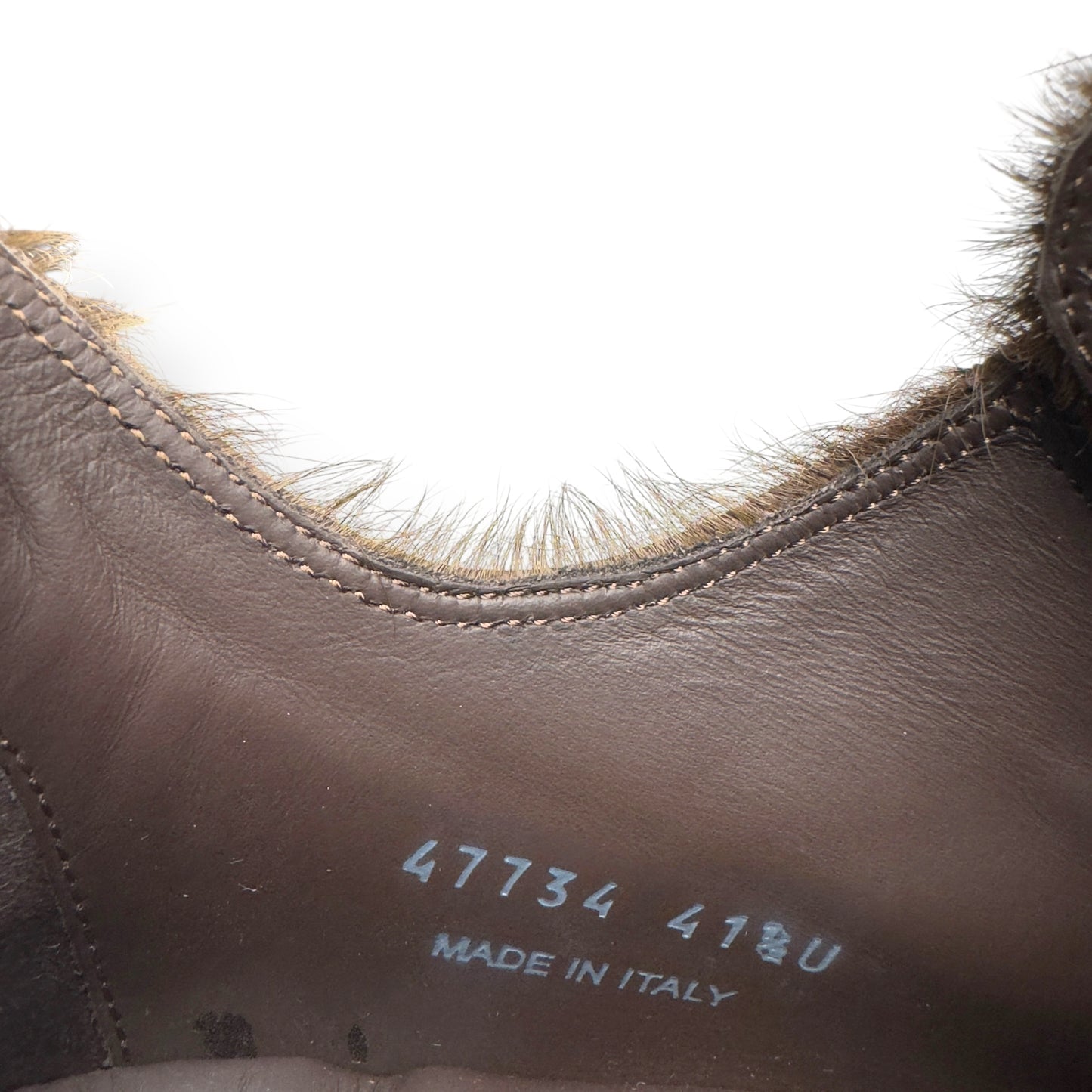 RICK OWENS PONY HAIR LOW TOP SNEAKER BROWN 41.5 / UK7.5