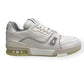 LOUIS VUITTON LEATHER LV TRAINER WHITE / GREY UK7