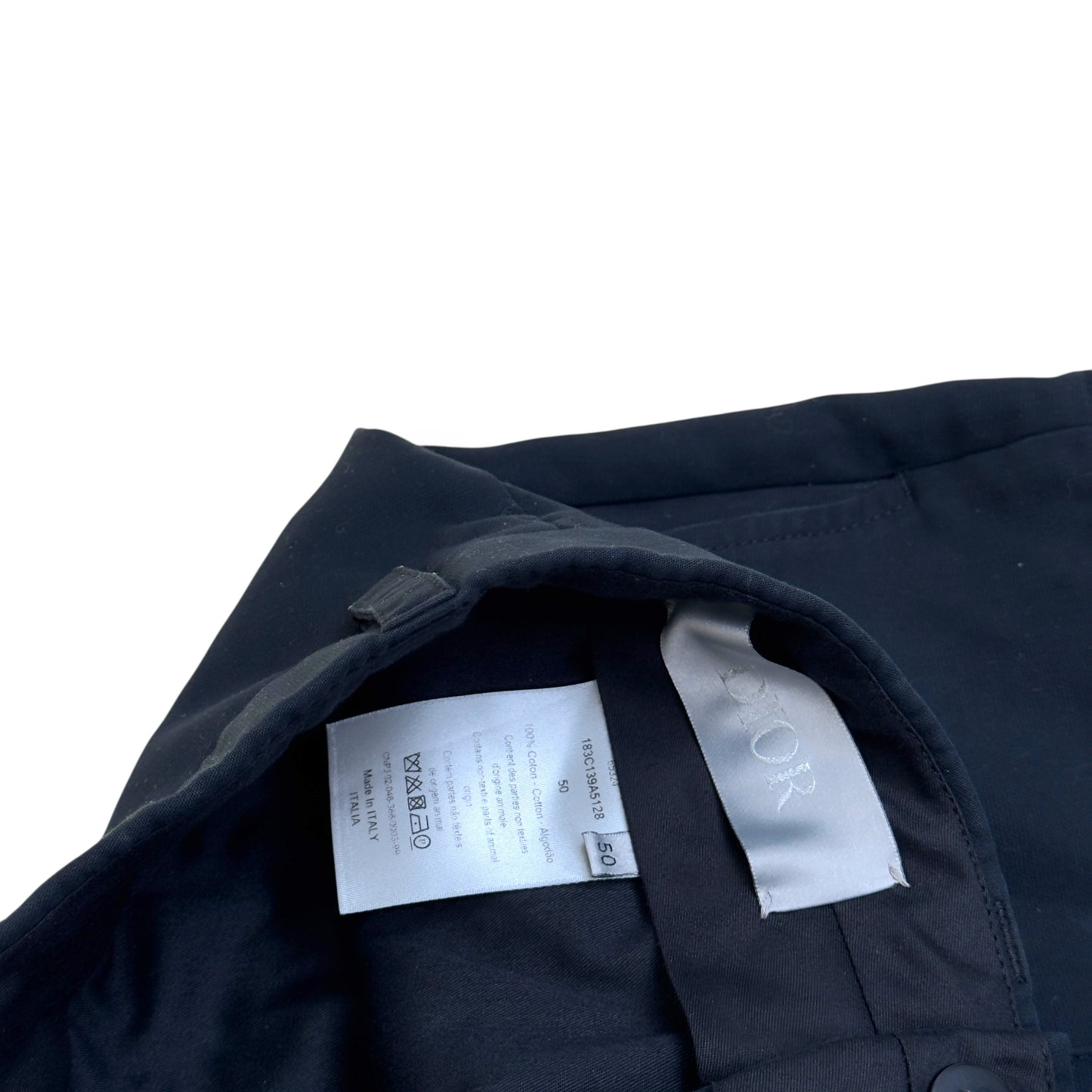 DIOR STRETCH COTTON TROUSERS BLACK  50 / L