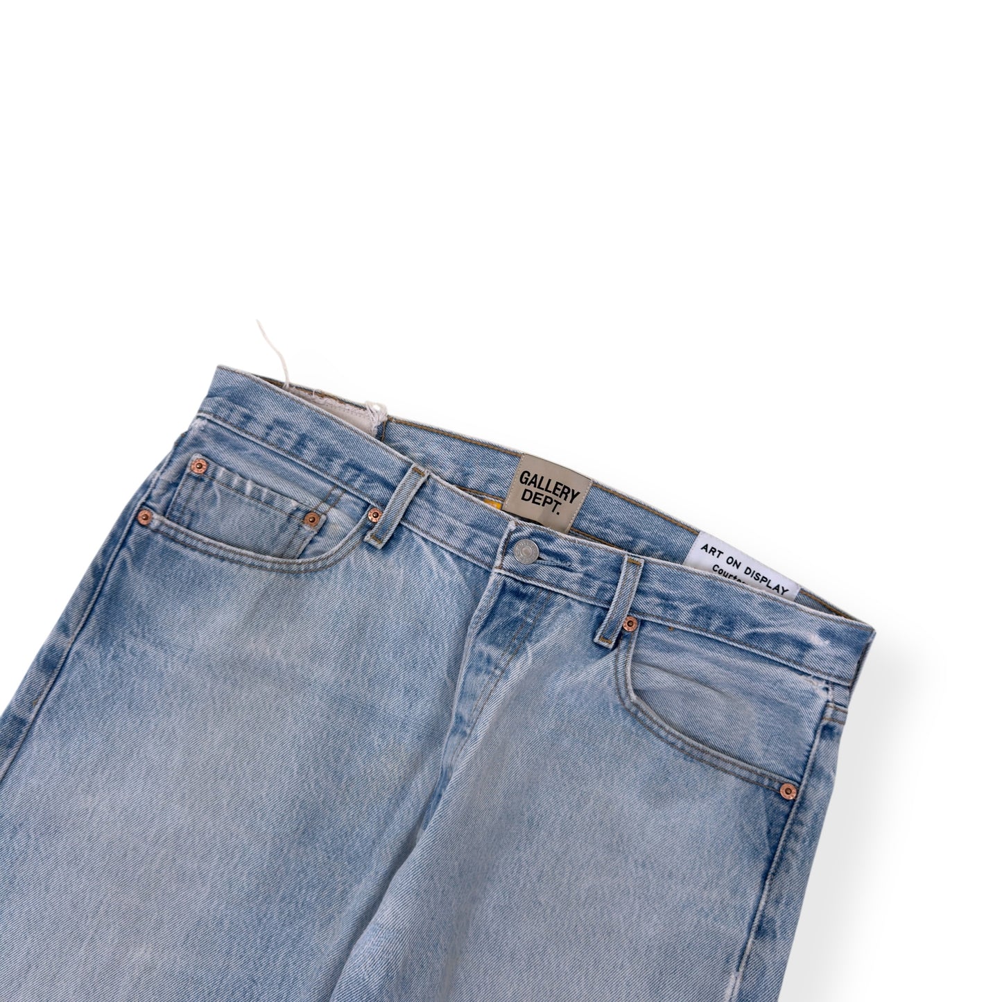 GALLERY DEPT. LA FLARE FADED-WASH FLARED DENIM JEANS BLUE W33”