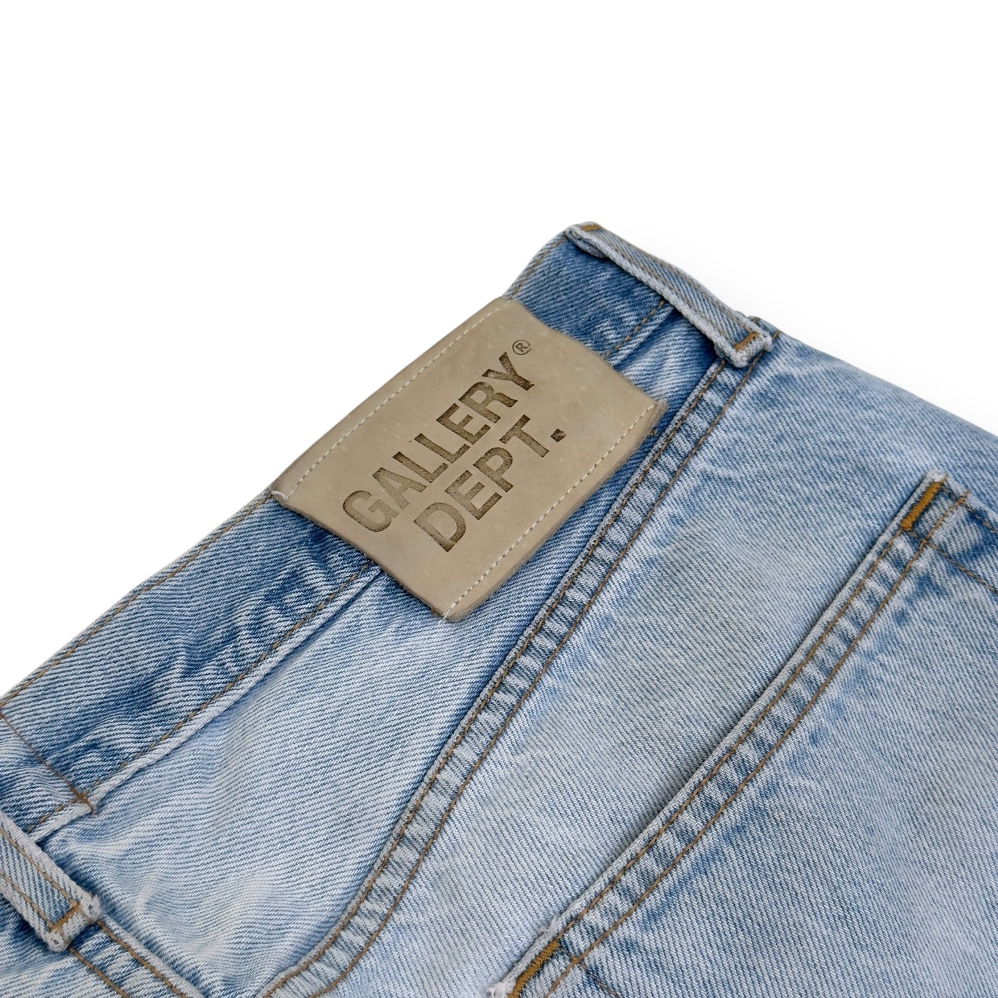 GALLERY DEPT. LA FLARE FADED-WASH FLARED DENIM JEANS BLUE W33”