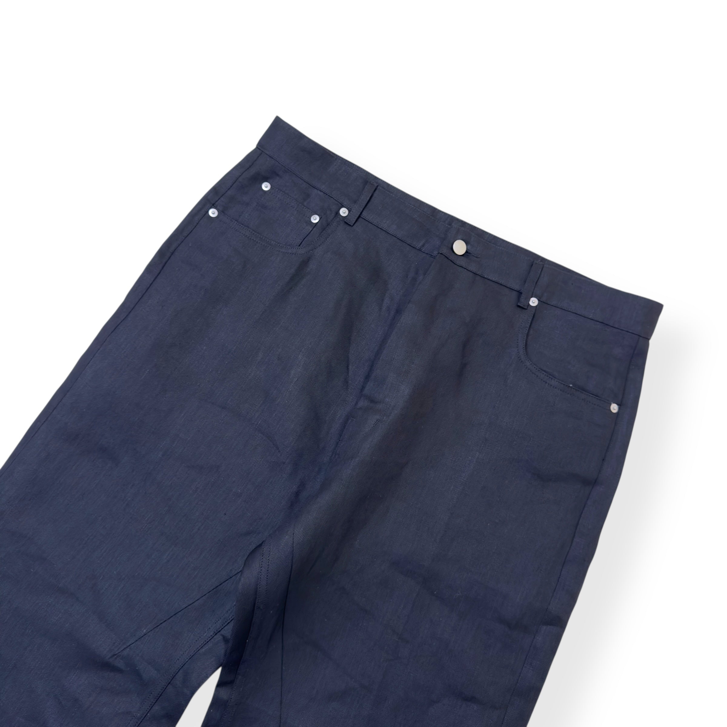 RICK OWENS SS25 HOLLYWOOD GETH LINEN TROUSERS BLACK W36”