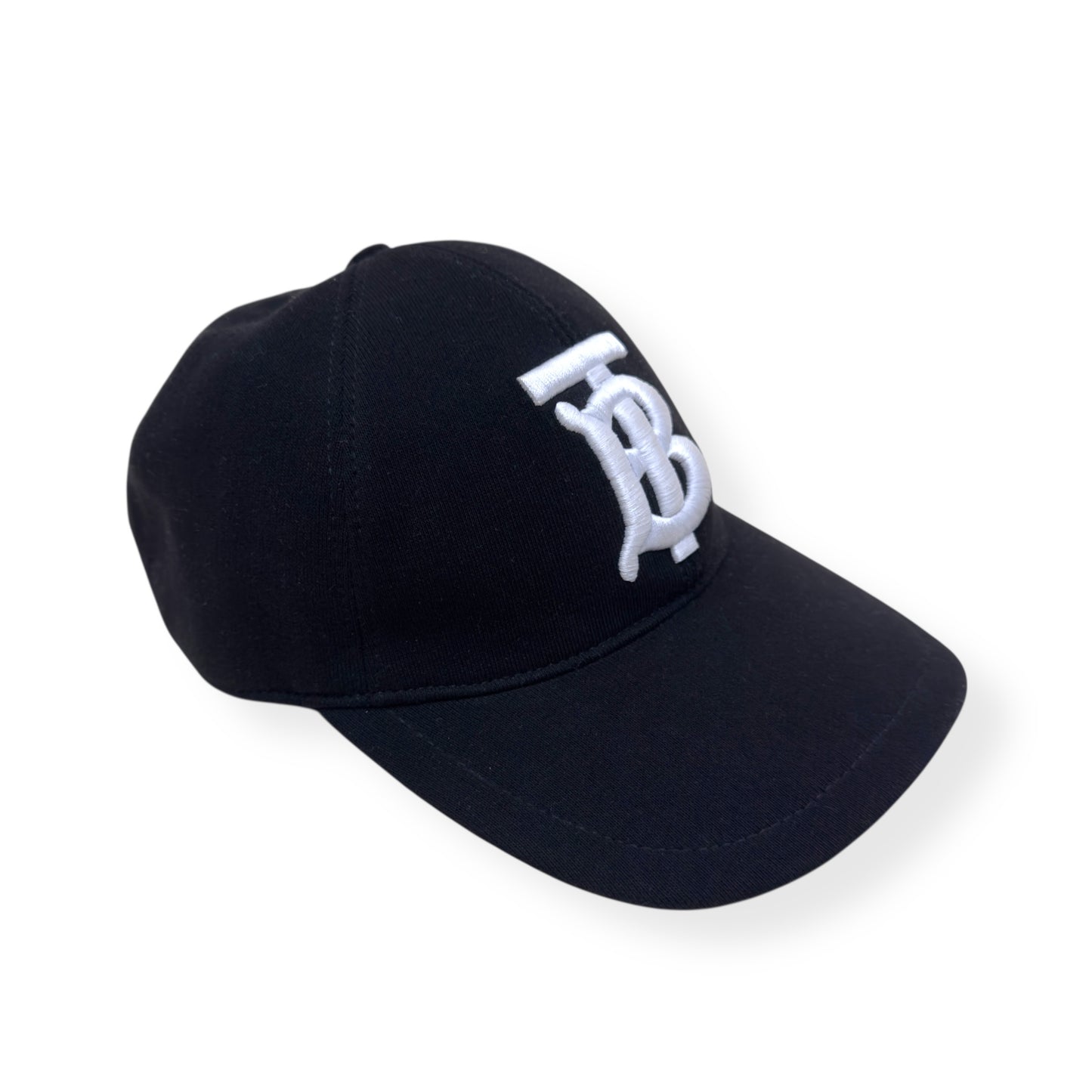 BURBERRY COTTON-TWILL BASEBALL CAP BLACK / WHITE S