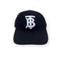 BURBERRY COTTON-TWILL BASEBALL CAP BLACK / WHITE S