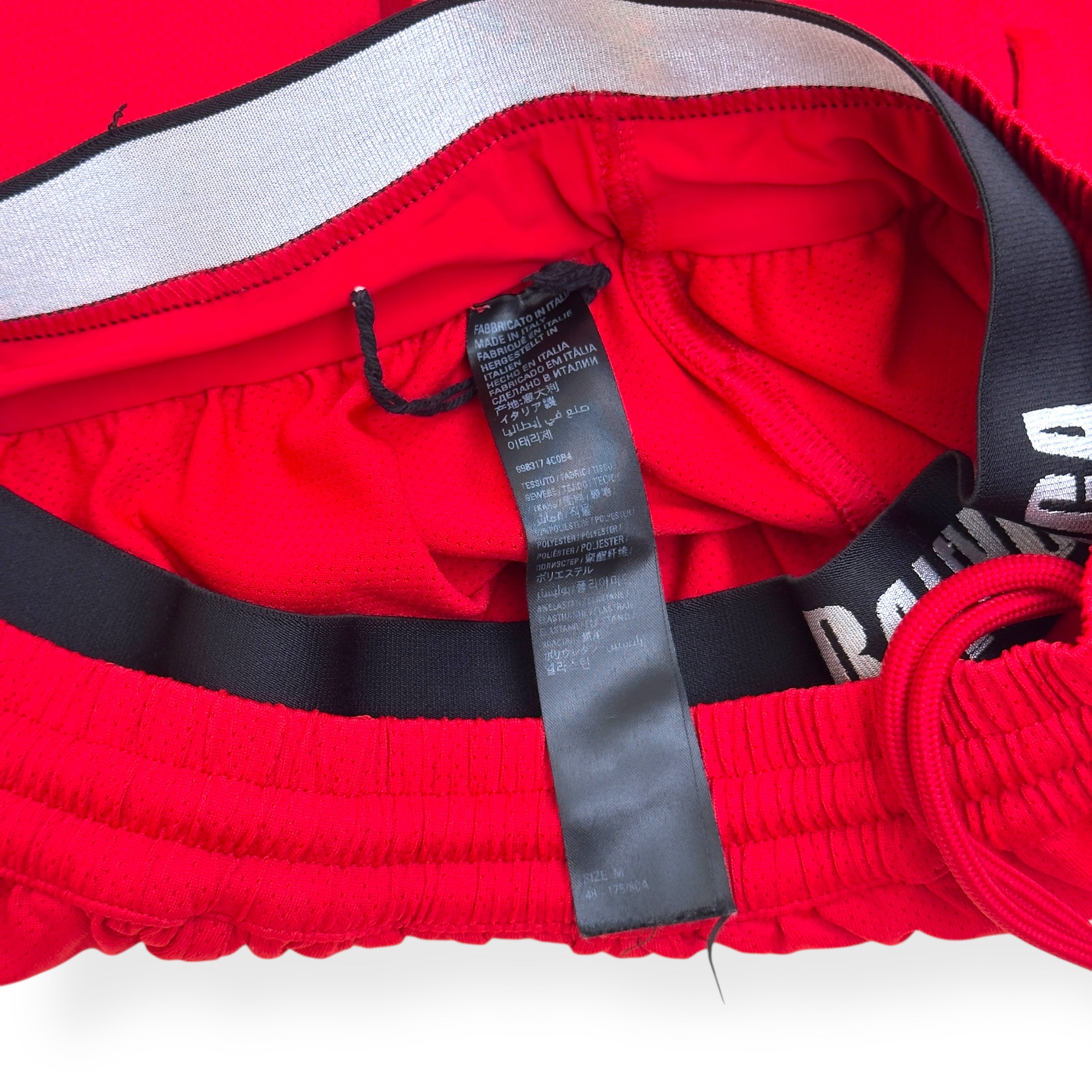 BALENCIAGA TECHNICAL-MESH JERSEY SWIM SHORTS RED / BLACK M