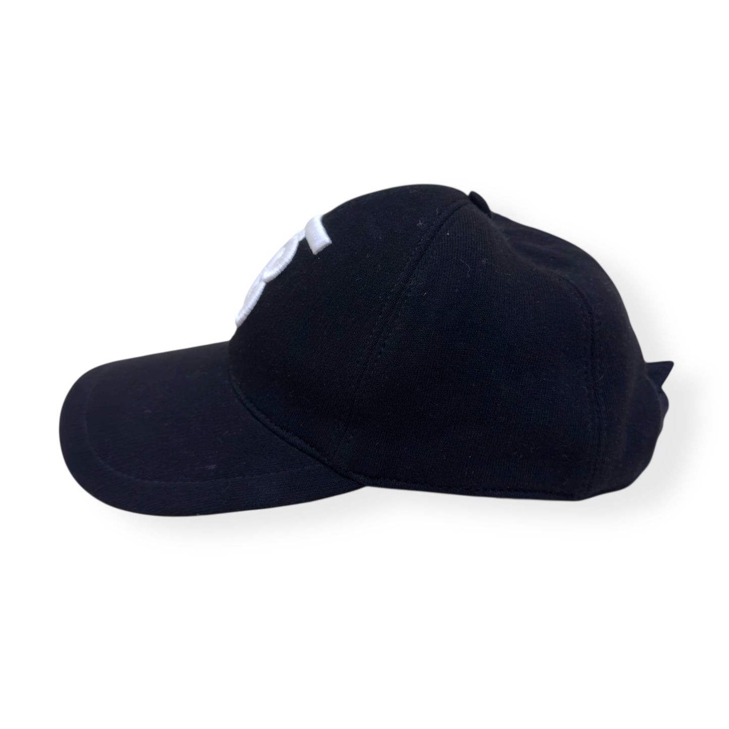 BURBERRY COTTON-TWILL BASEBALL CAP BLACK / WHITE S