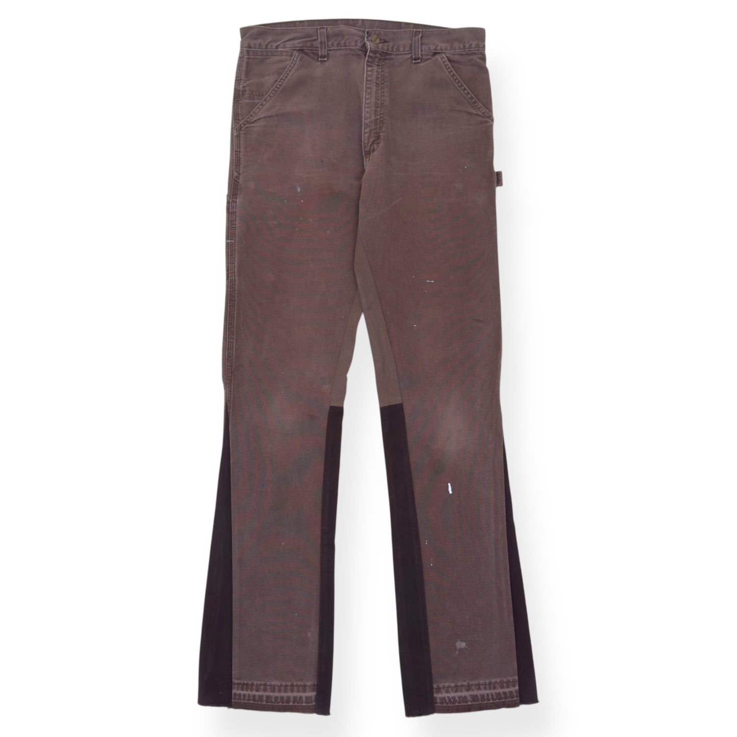 JEANIUS BAR ATELIER PAINT SPLATTER CARGO TROUSERS BROWN W34”