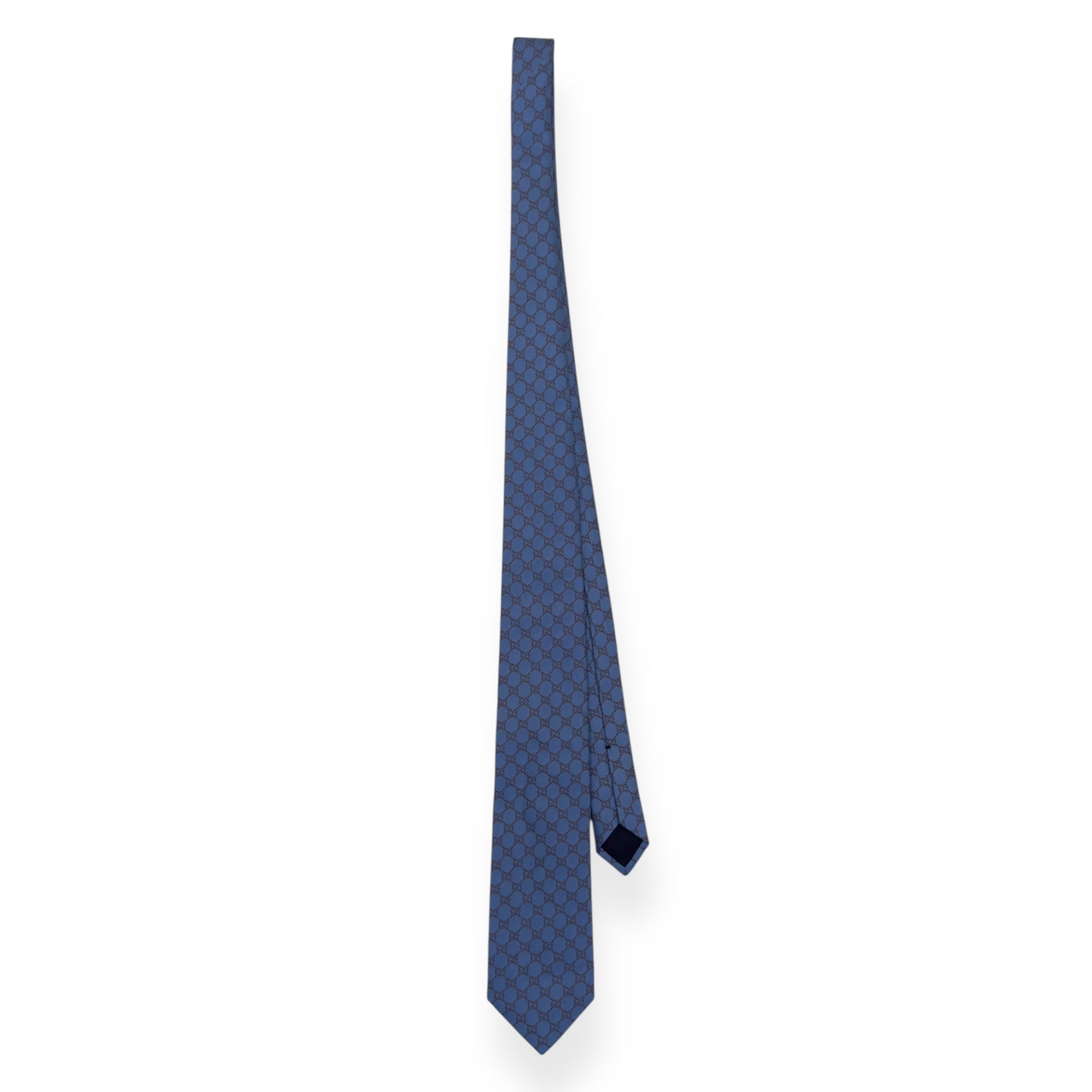 GUCCI GG JACQUARD SILK TIE BLUE
