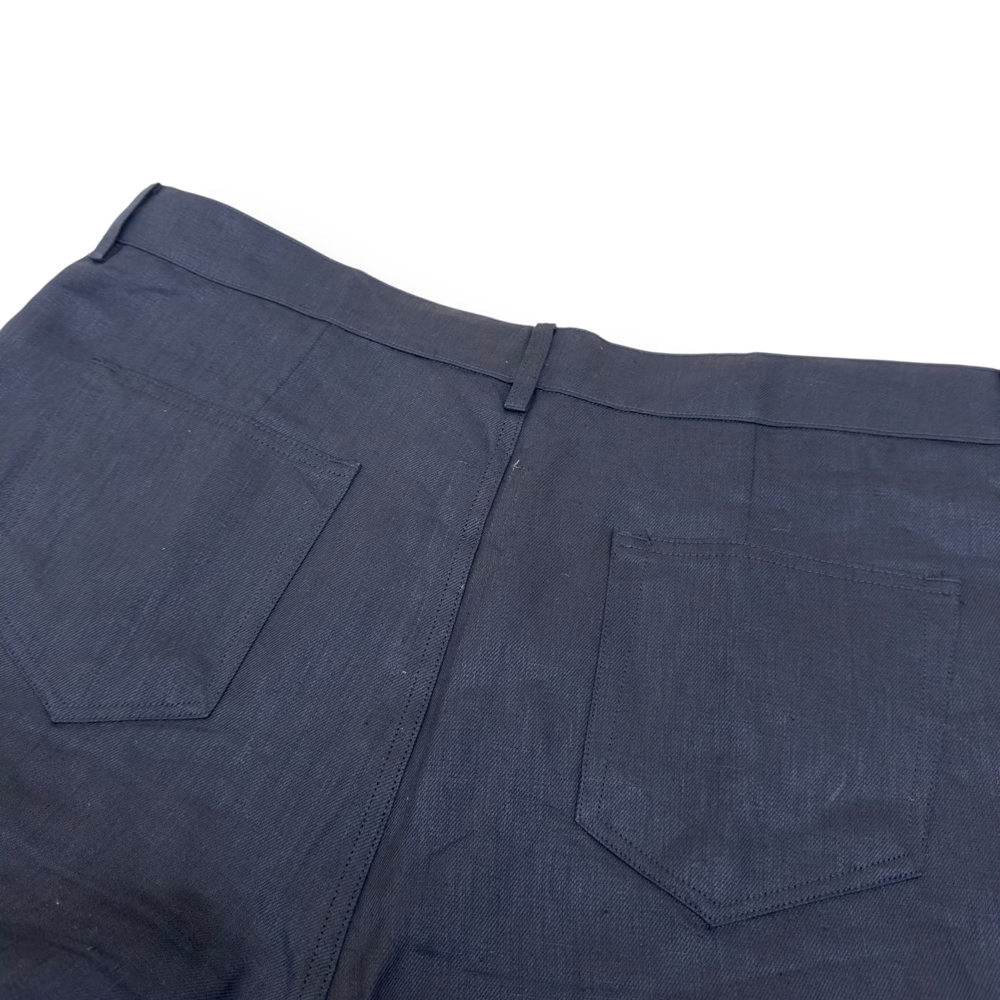 RICK OWENS SS25 HOLLYWOOD GETH LINEN TROUSERS BLACK W36”