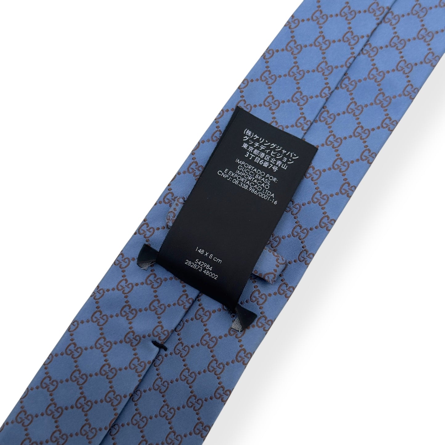 GUCCI GG JACQUARD SILK TIE BLUE