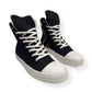 RICK OWENS DRKSHDW HIGH TOP SNEAKER BLACK / WHITE 42 / UK8