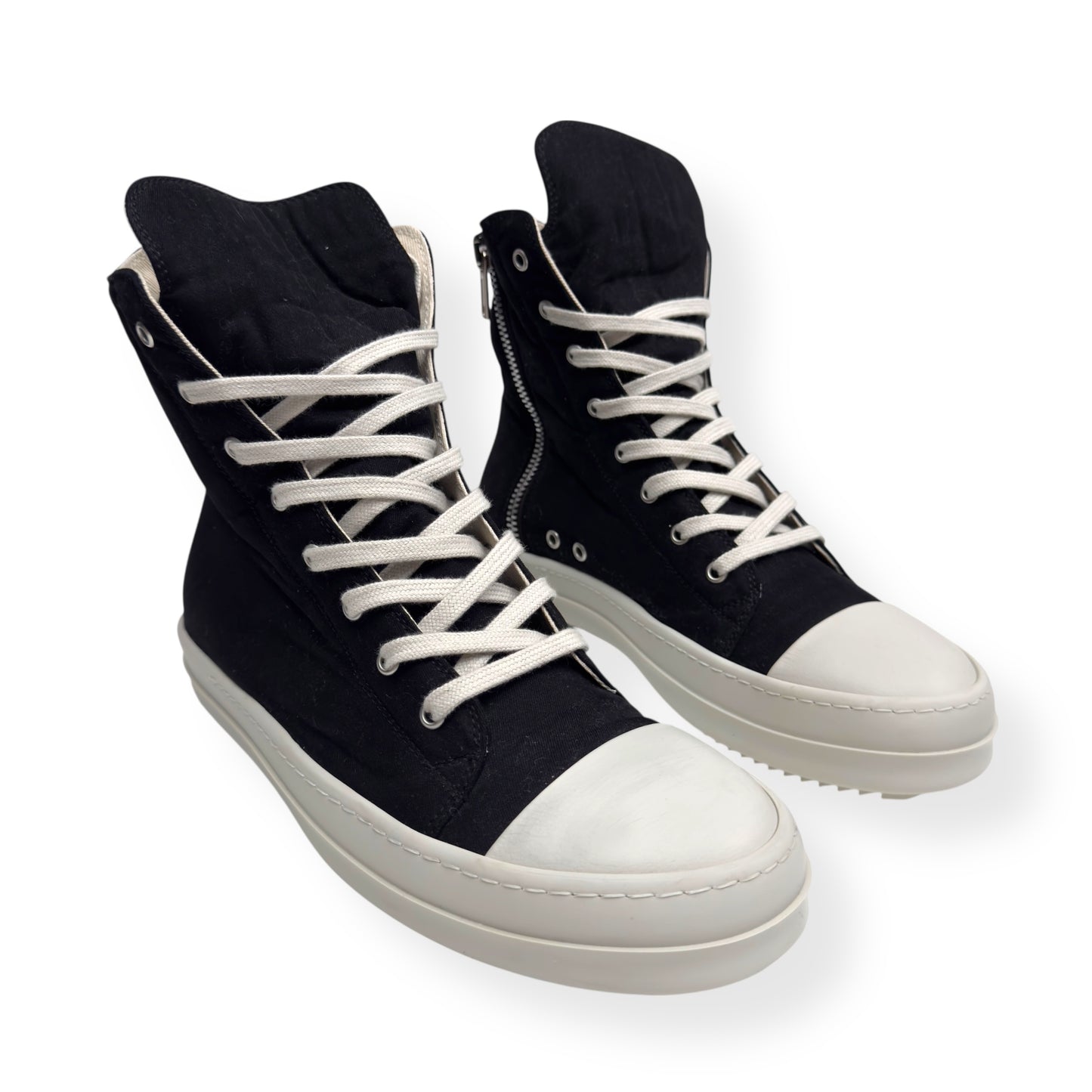 RICK OWENS DRKSHDW HIGH TOP SNEAKER BLACK / WHITE 42 / UK8