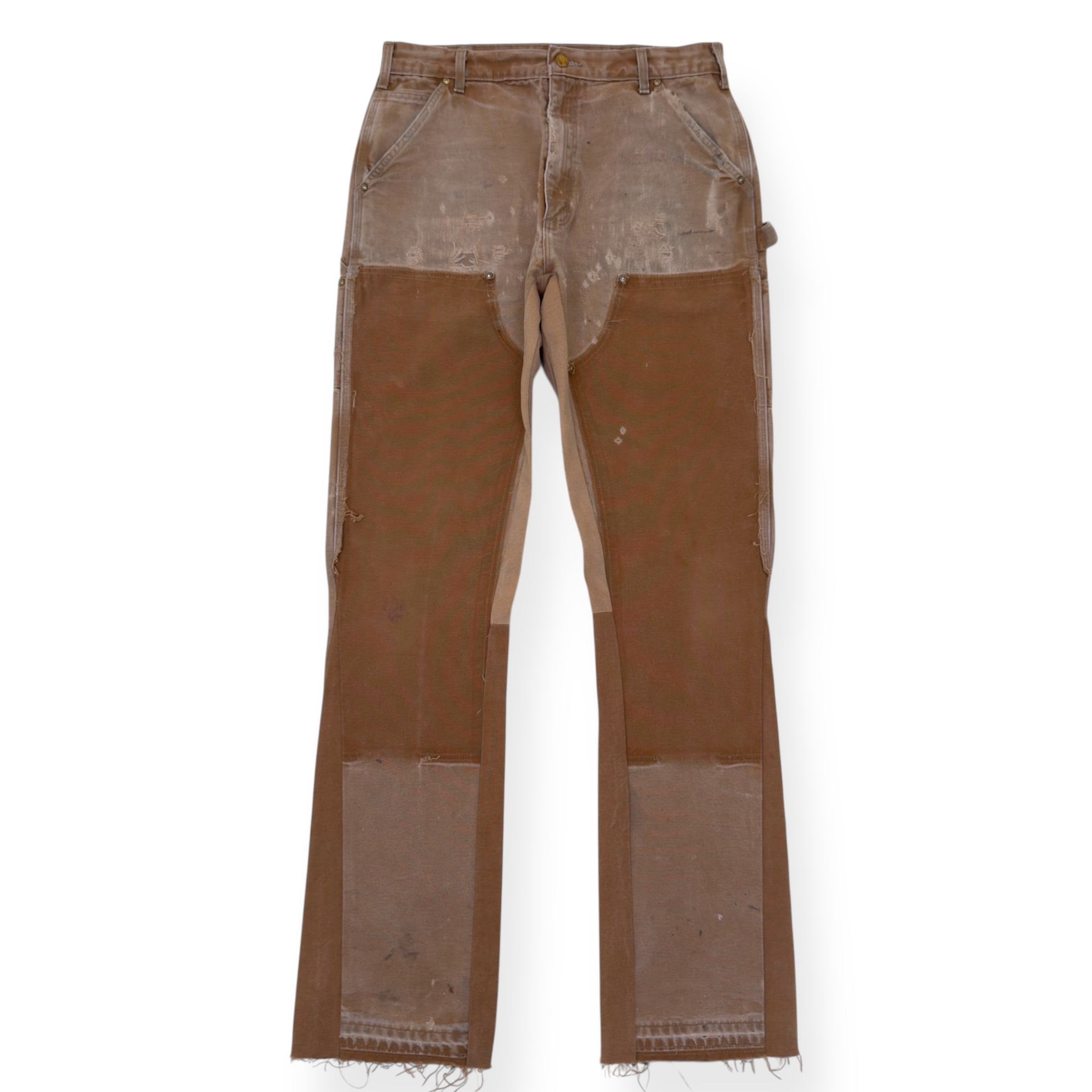 JEANIUS BAR ATELIER PAINT SPLATTER CARGO TROUSERS BEIGE W32”