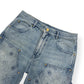 LOUIS VUITTON DENIM CARPENTER SHORTS BLUE W32”