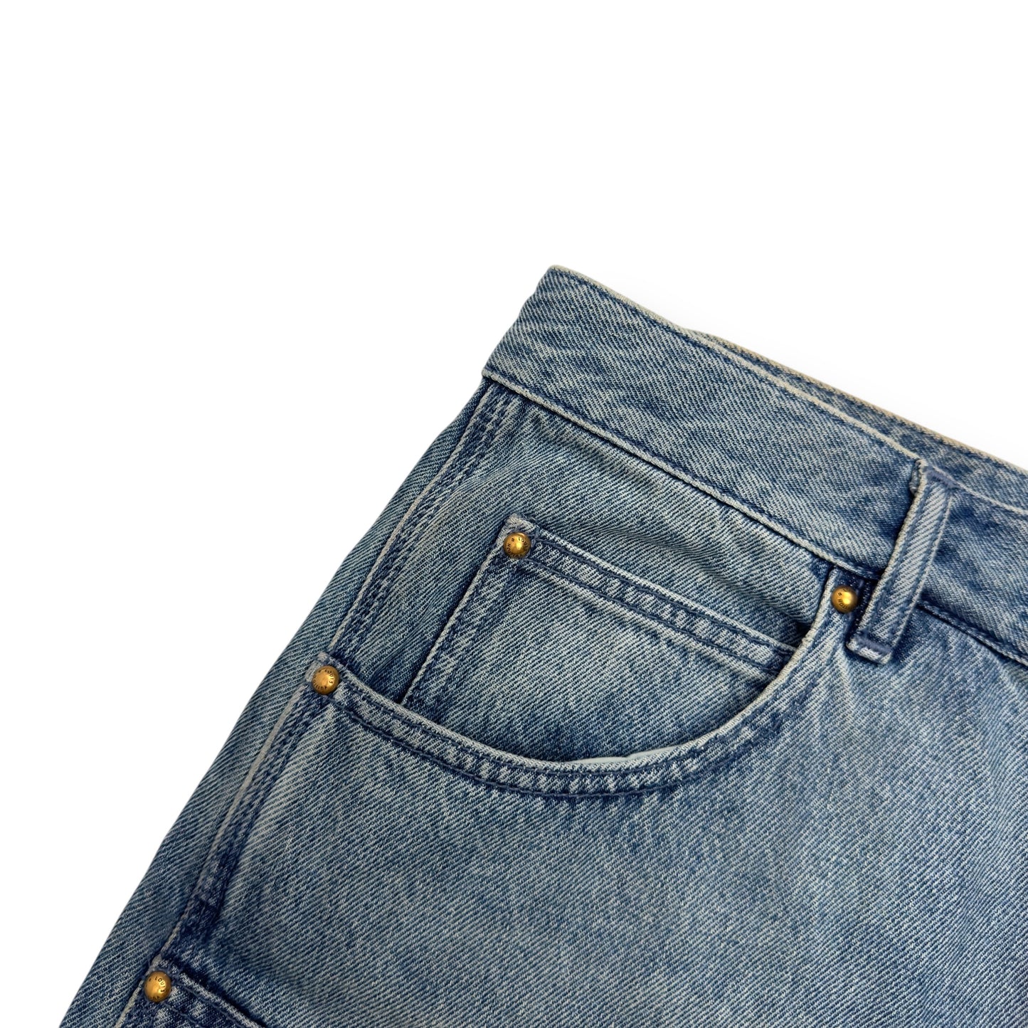 LOUIS VUITTON DENIM CARPENTER SHORTS BLUE W32”