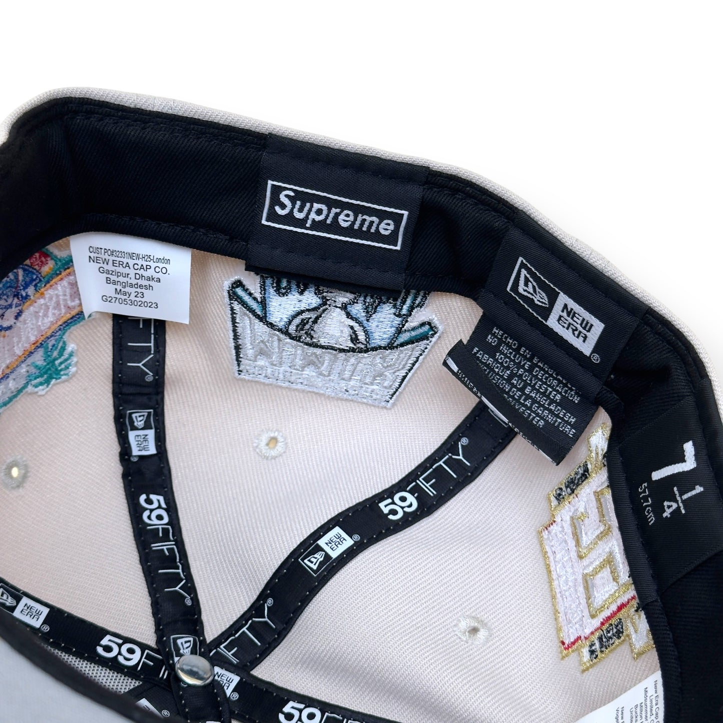 SUPREME CHAMPIONSHIP BOX LOGO NEW ERA FLAT CAP GREY / PURPLE