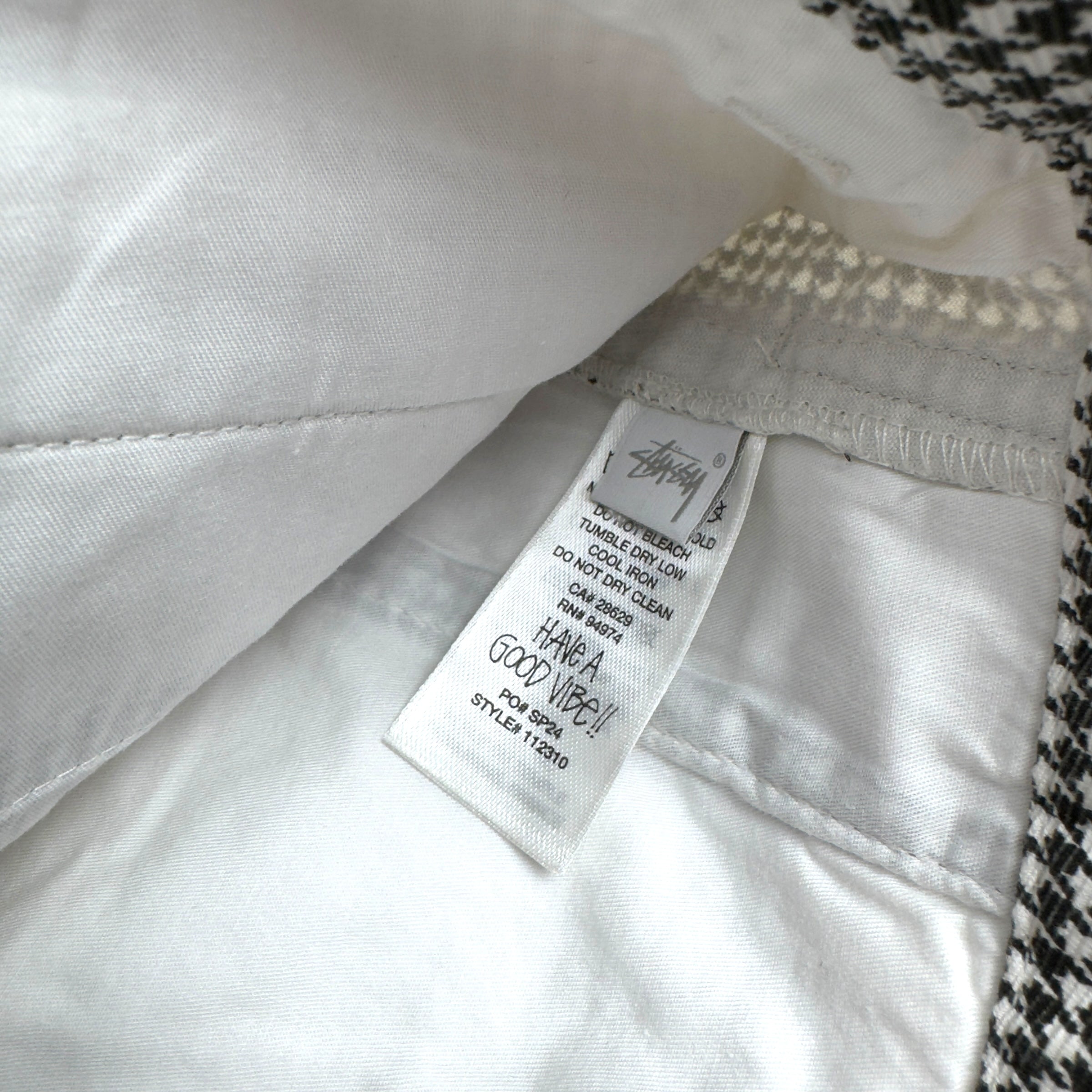 STÜSSY WORKGEAR SHORTS ‘HOUNDSTOOTH’ W32”