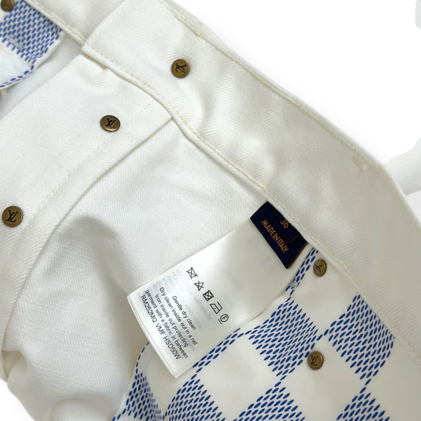 LOUIS VUITTON SKATE FIT DENIM JEANS LUXURY WHITE W36”