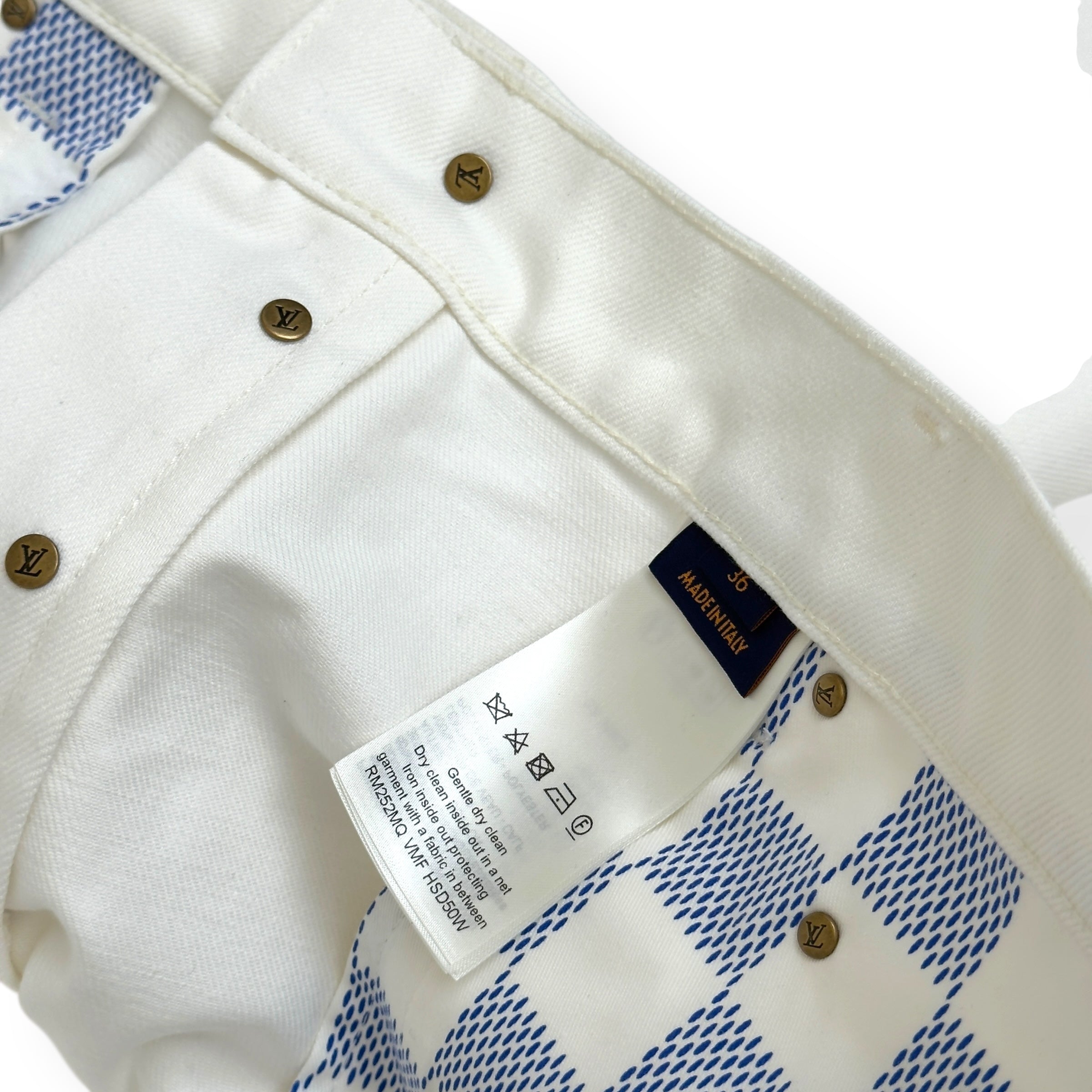 LOUIS VUITTON SKATE FIT DENIM JEANS LUXURY WHITE W36”