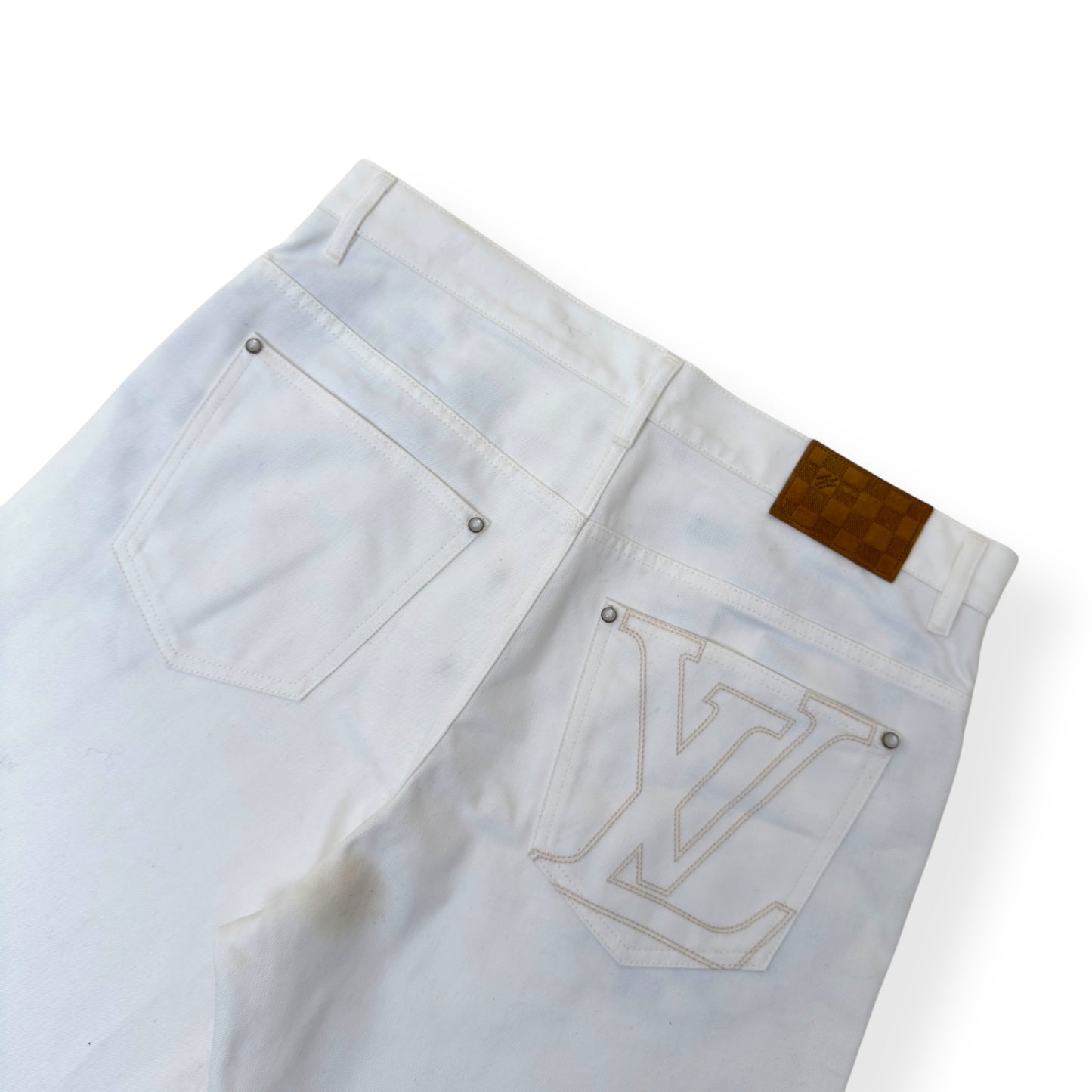 LOUIS VUITTON SKATE FIT DENIM JEANS LUXURY WHITE W36”