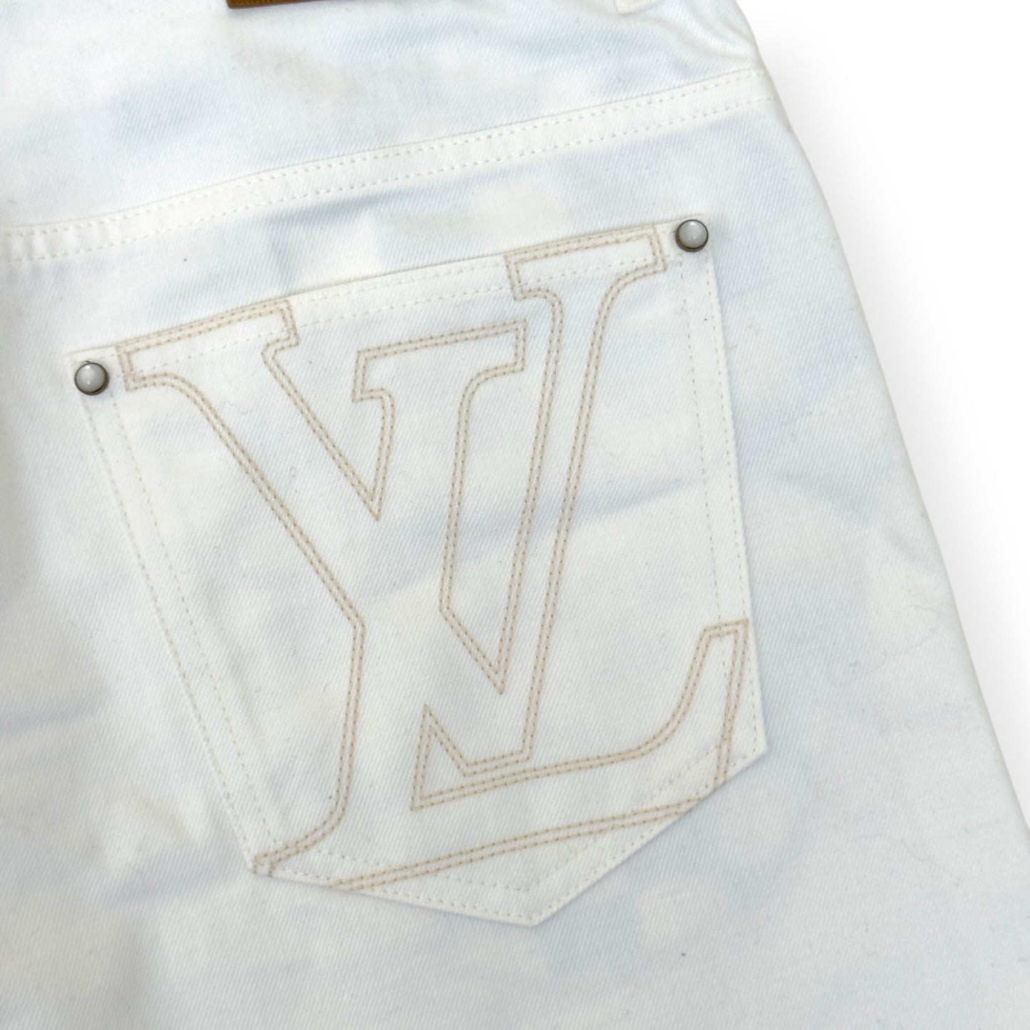 LOUIS VUITTON SKATE FIT DENIM JEANS LUXURY WHITE W36”