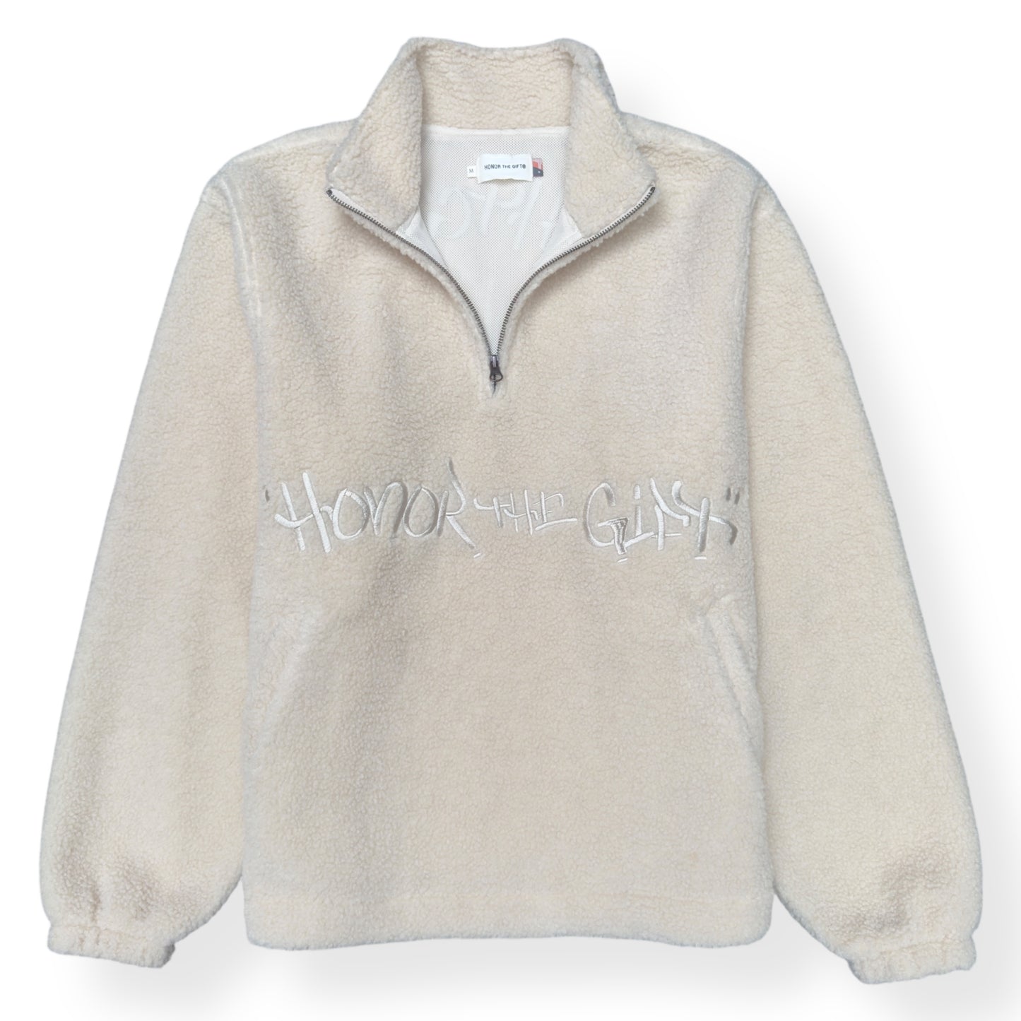 HONOR THE GIFT SCRIPT SHERPA QUATER ZIP JACKET BONE M