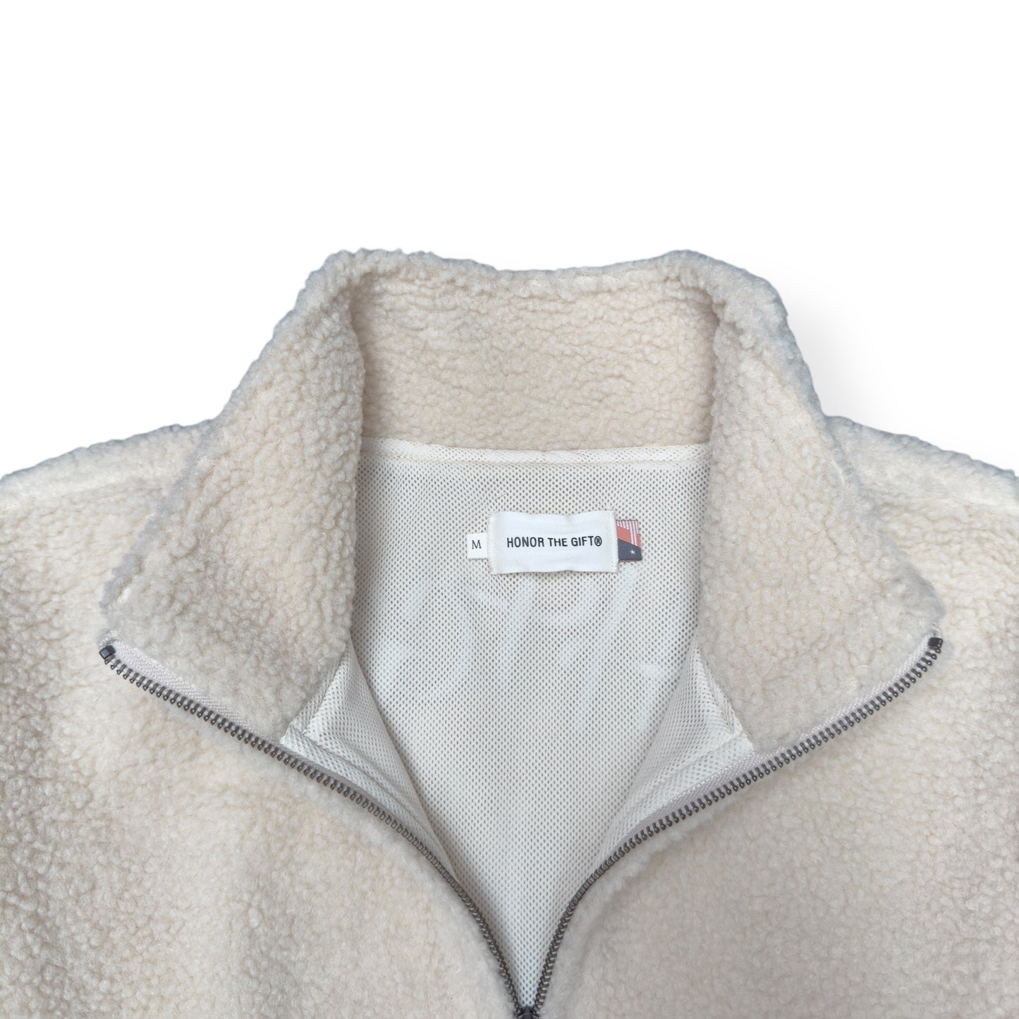 HONOR THE GIFT SCRIPT SHERPA QUATER ZIP JACKET BONE M