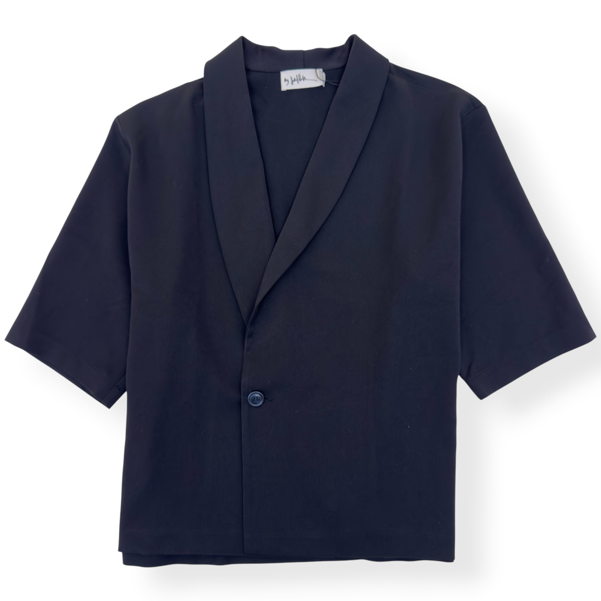 BY JAKE HALL CANA SHORT SLEEVE SHAWL SHIRT BLACK XL