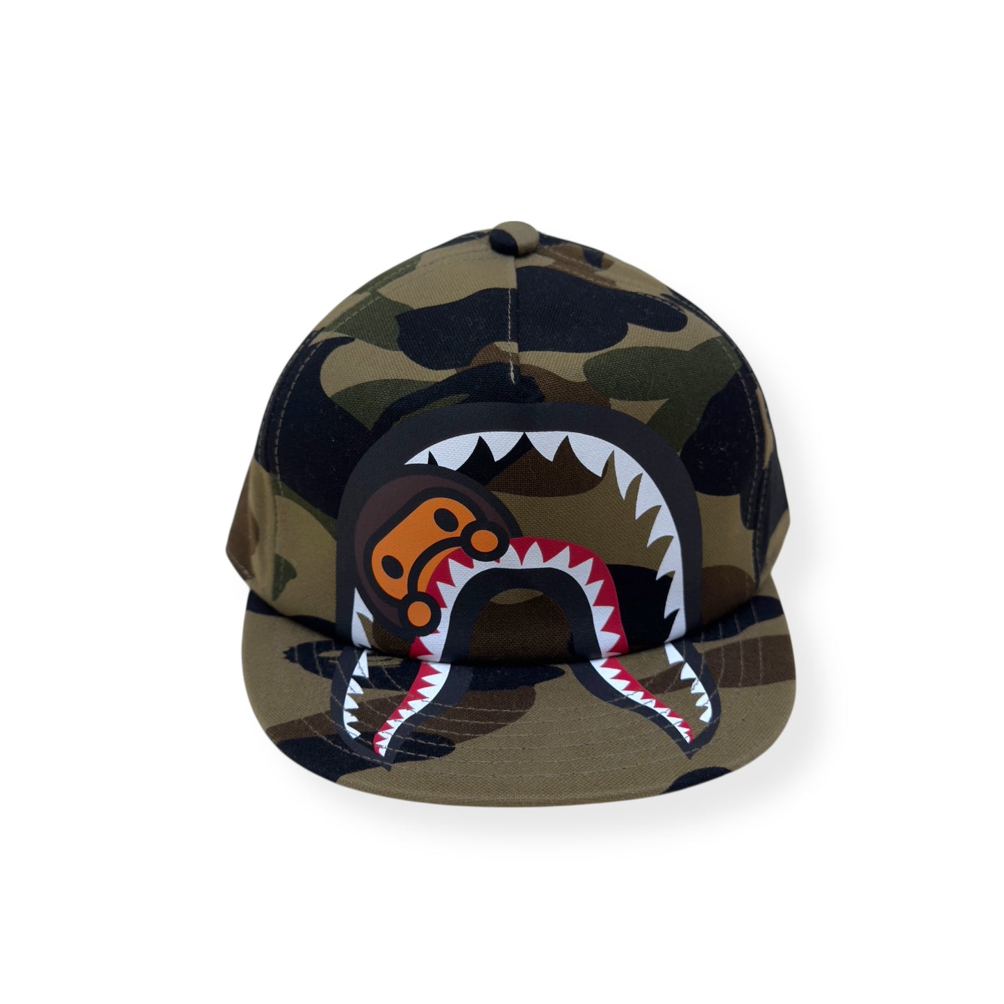 A BATHING APE 1ST CAMO SHARK MESH CAP CAMO GREEN