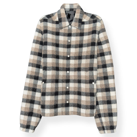 RICK OWENS AW19 ‘LARRY’ WOOL CHECKED JACKET BROWN 50 / M
