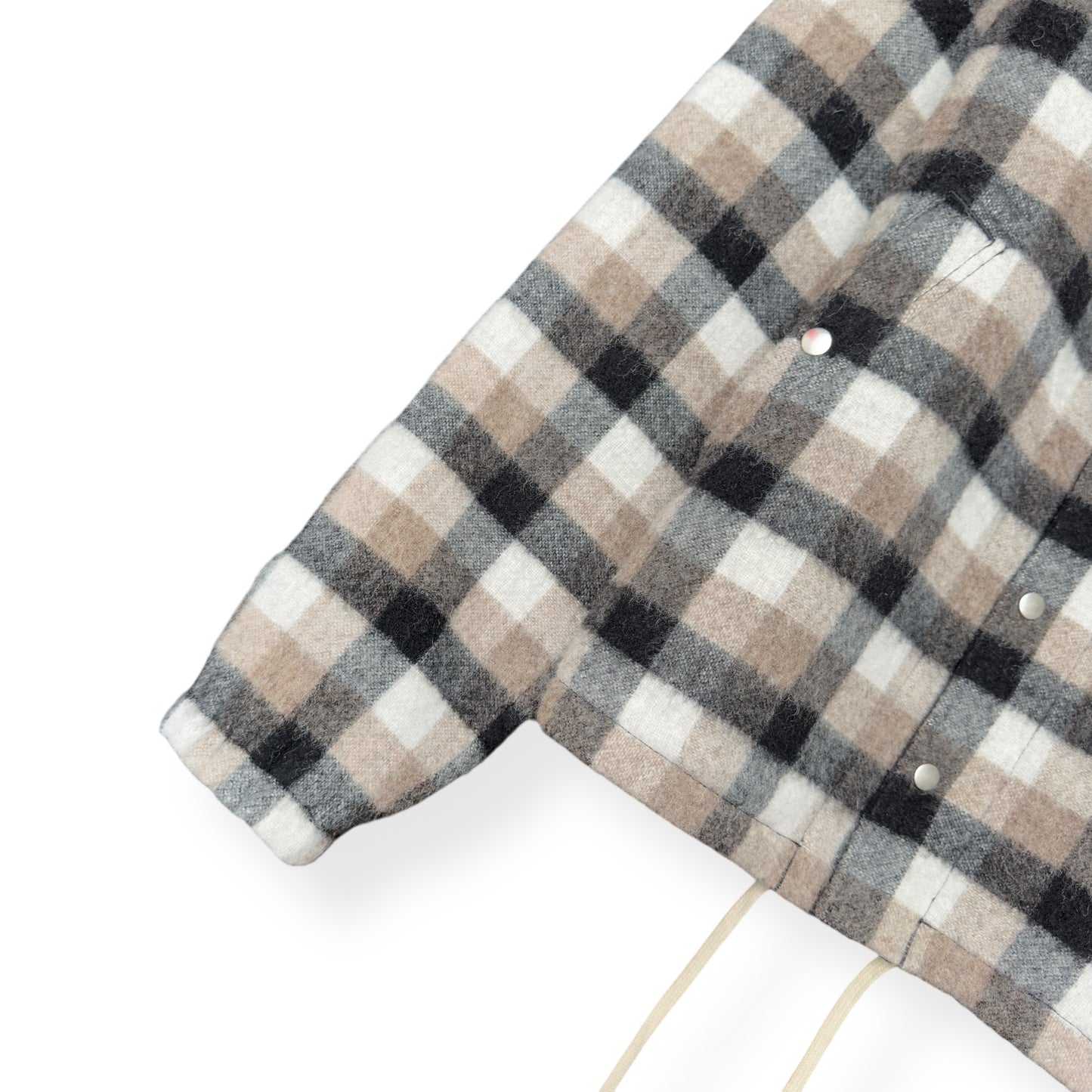 RICK OWENS AW19 ‘LARRY’ WOOL CHECKED JACKET BROWN 50 / M