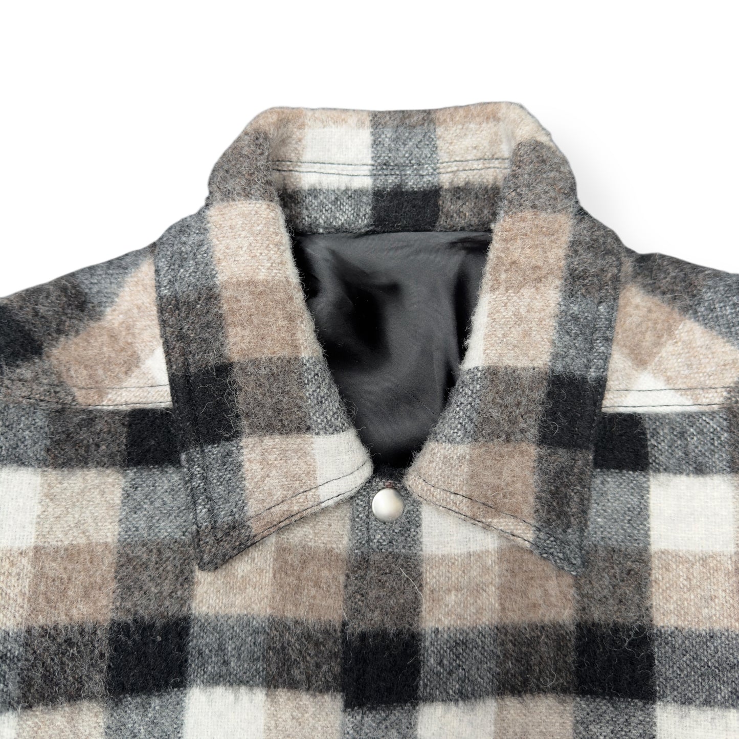 RICK OWENS AW19 ‘LARRY’ WOOL CHECKED JACKET BROWN 50 / M