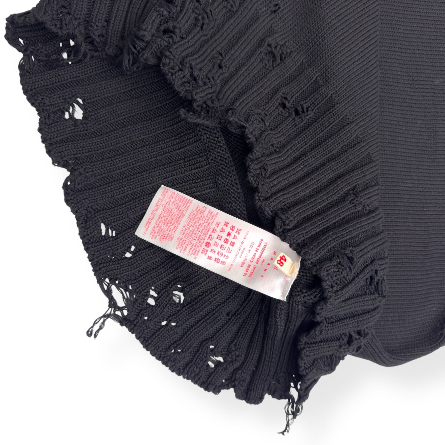 MARNI DISTRESSED KNIT VEST BLACK / WHITE 48 / S